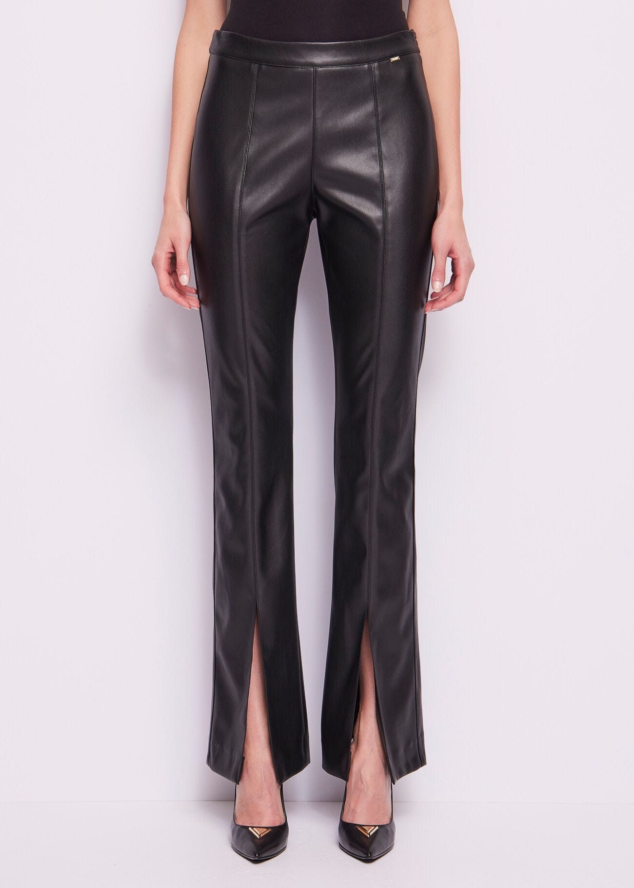 Black leatherette trousers