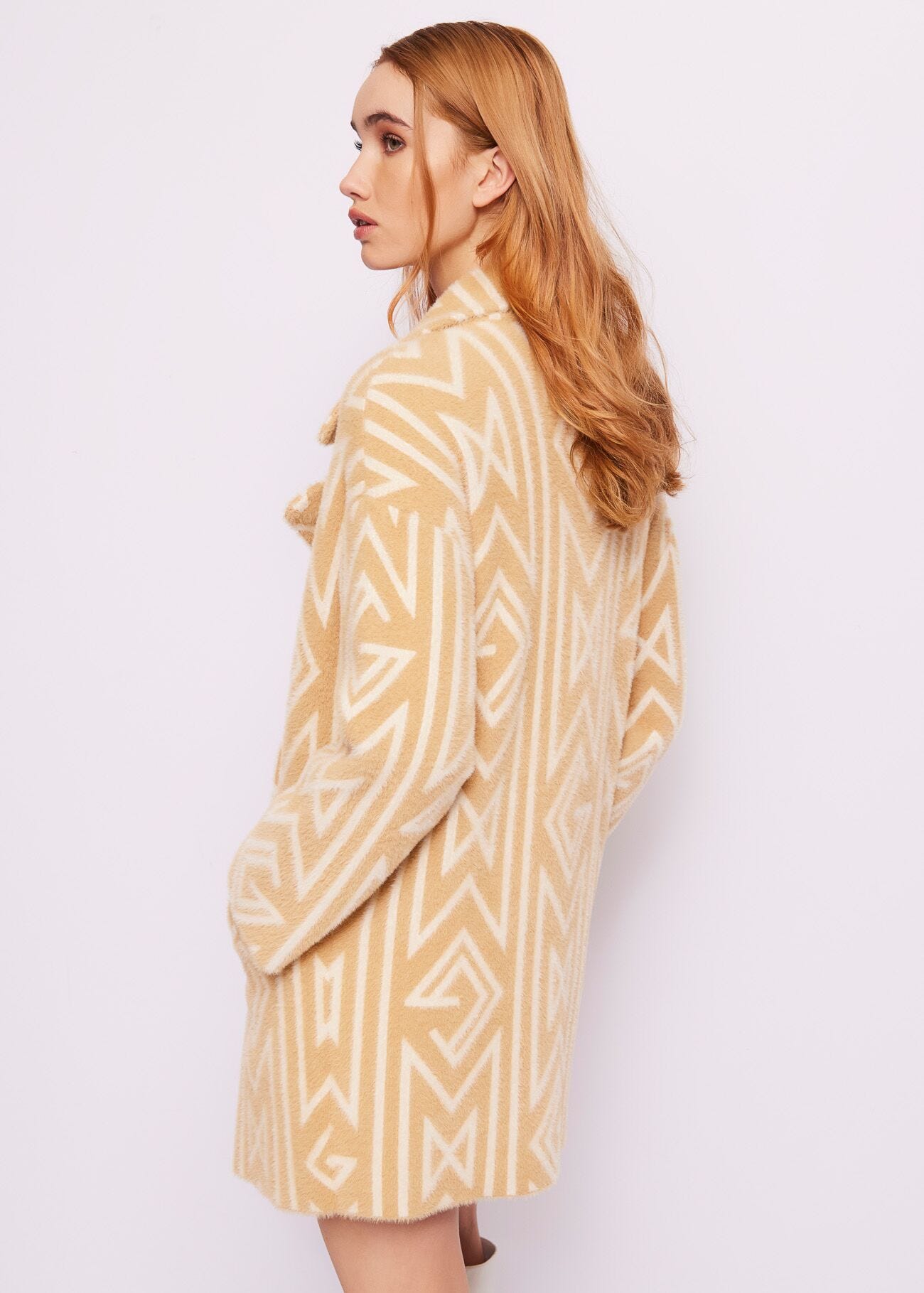 Cappotto doppiopetto jacquard
