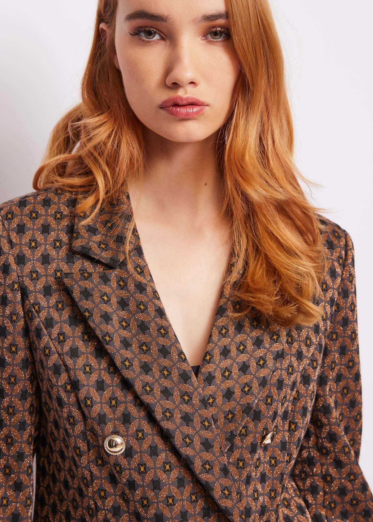 Lurex doublebreasted jacquard blazer