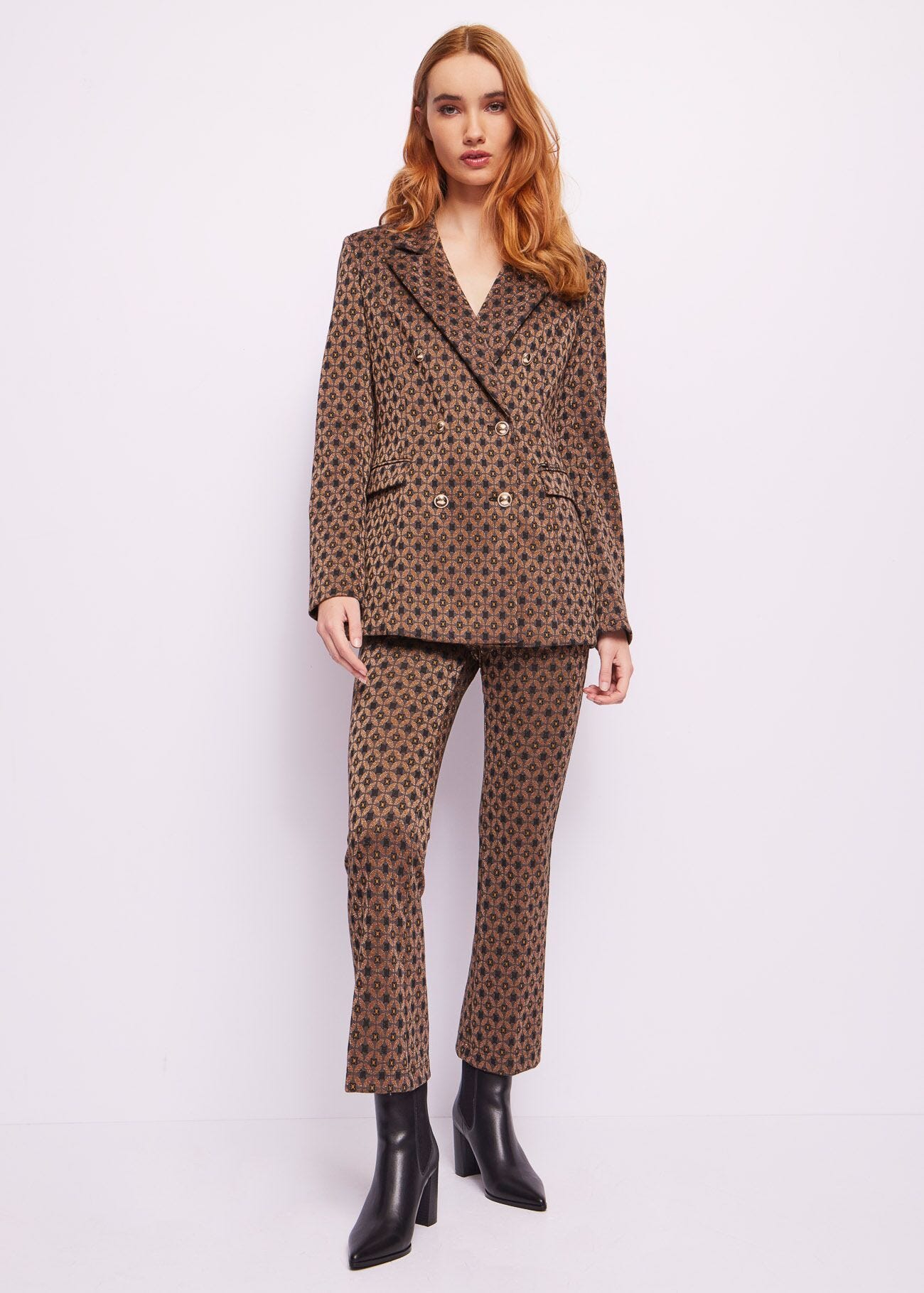 Lurex doublebreasted jacquard blazer