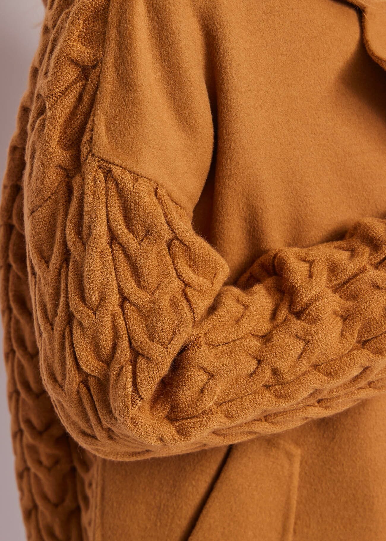 Brown woolblend caban jacket