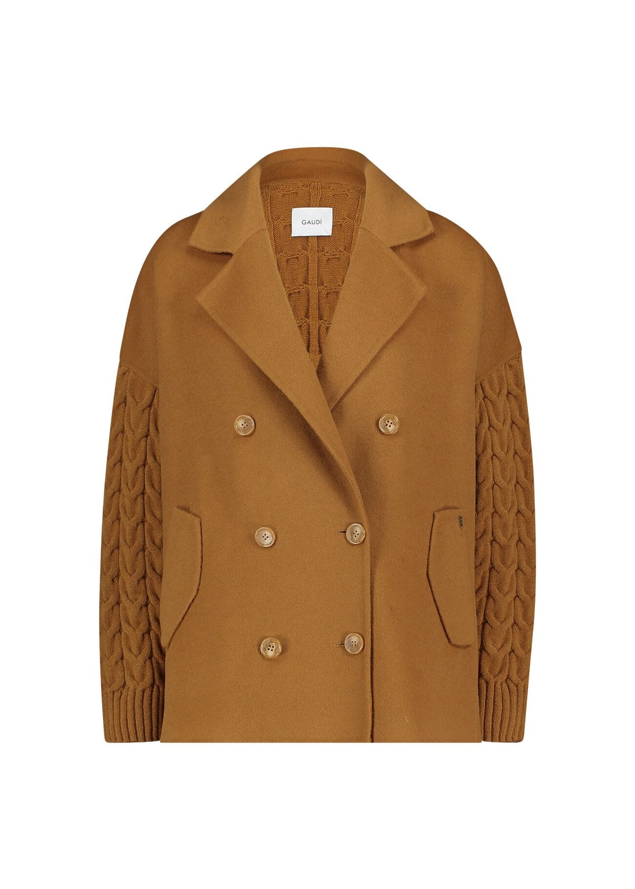 Brown woolblend caban jacket