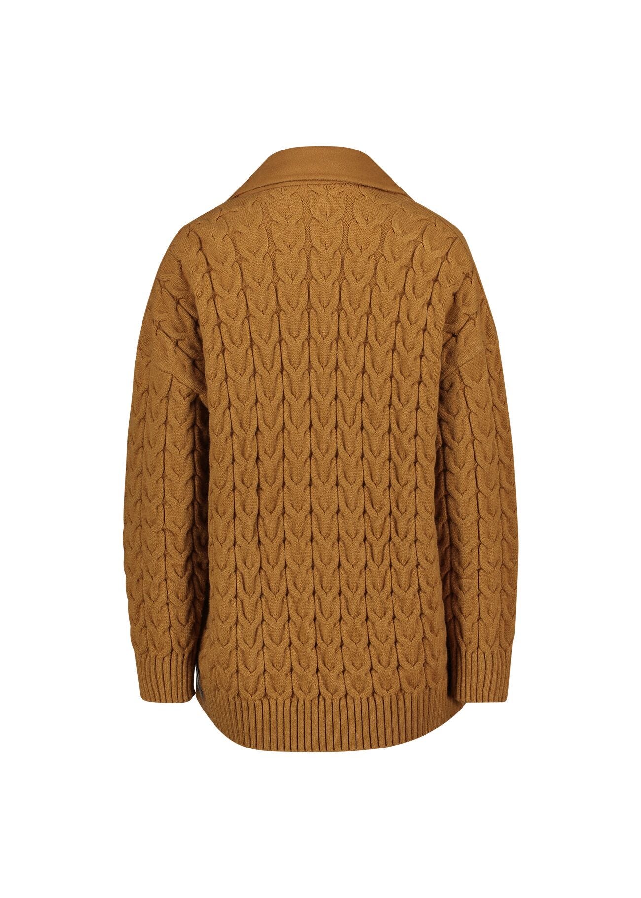 Brown woolblend caban jacket