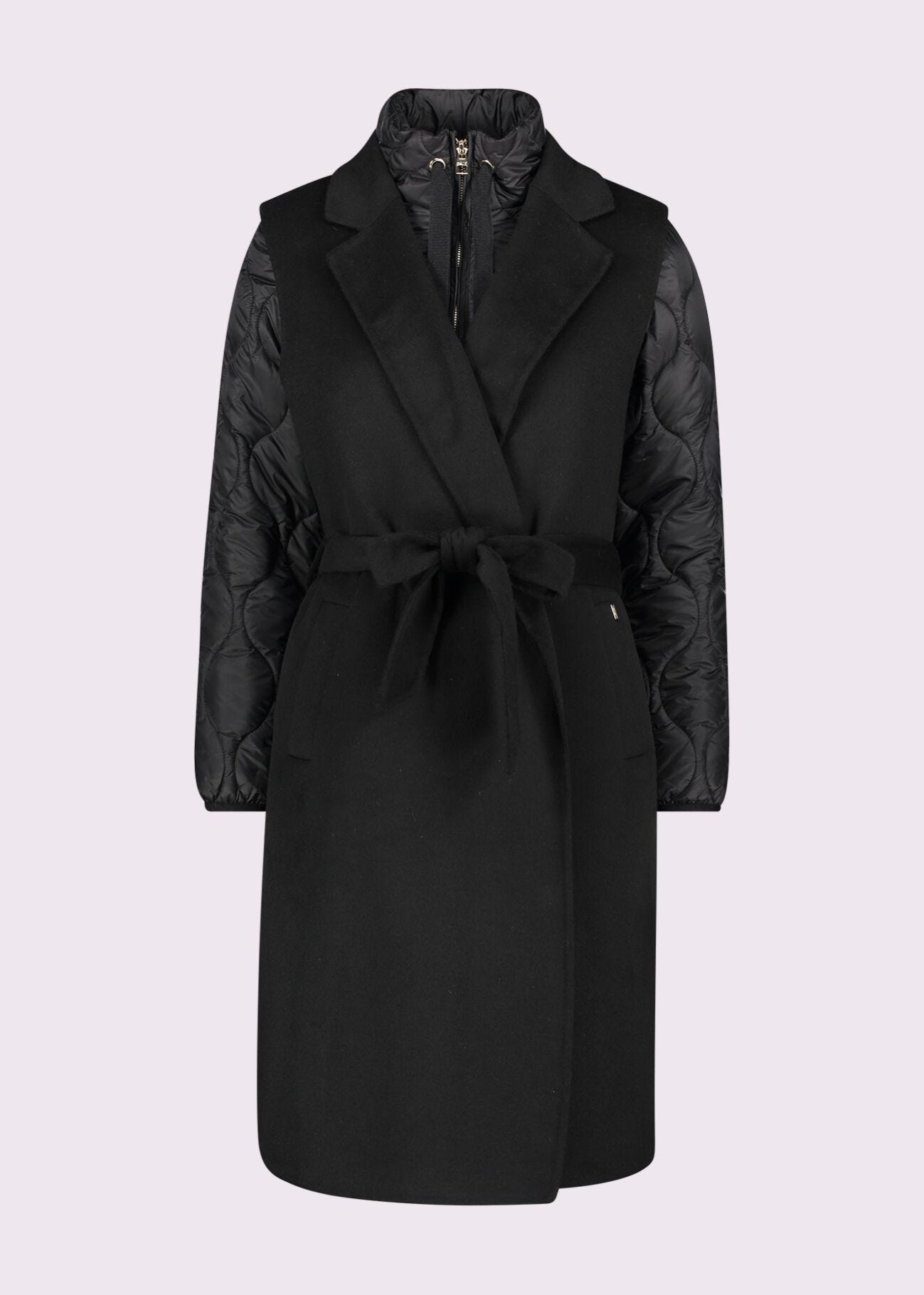 Manteau noir en laine mélangée
