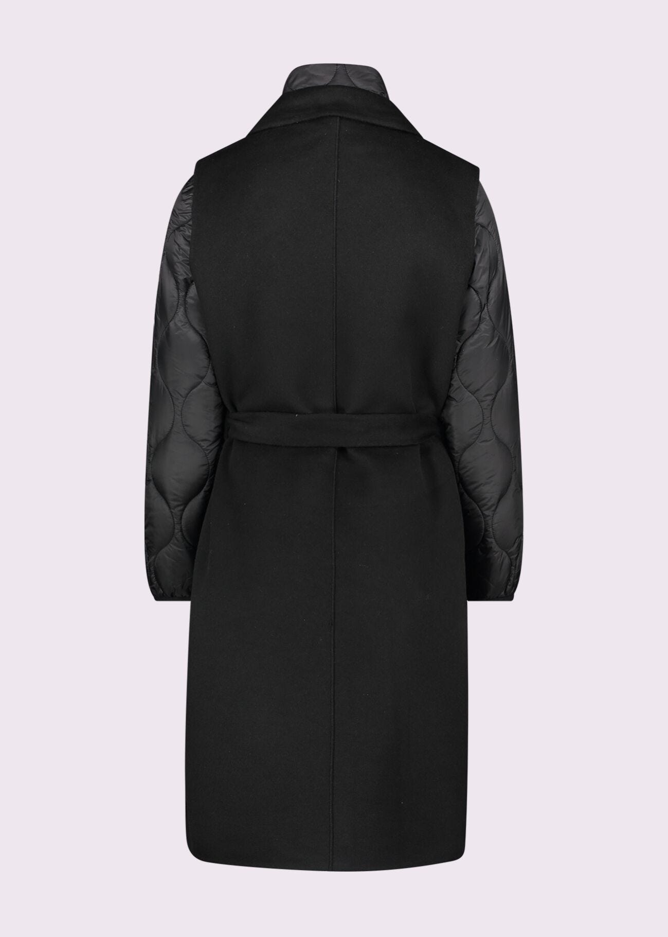 Manteau noir en laine mélangée