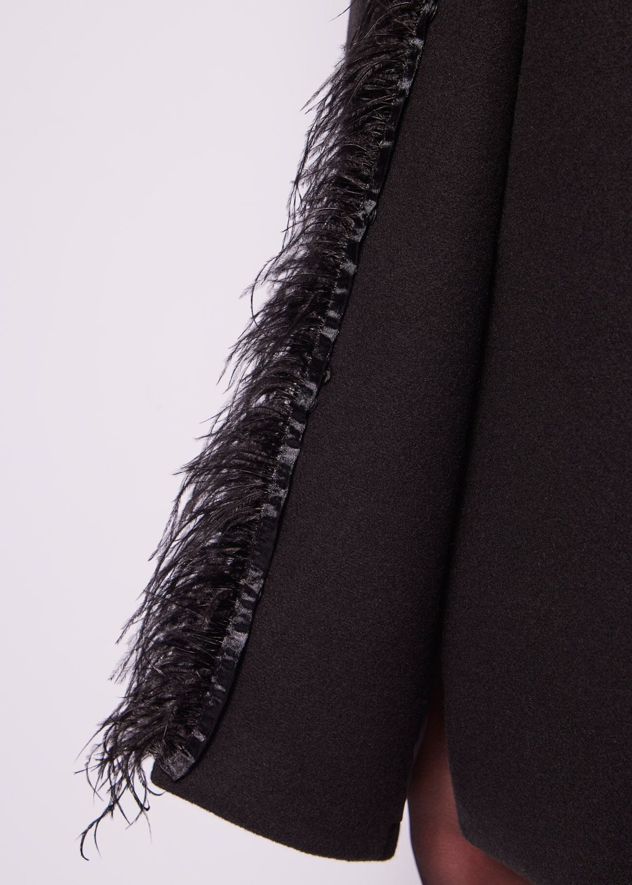 Woolblend fringed coat