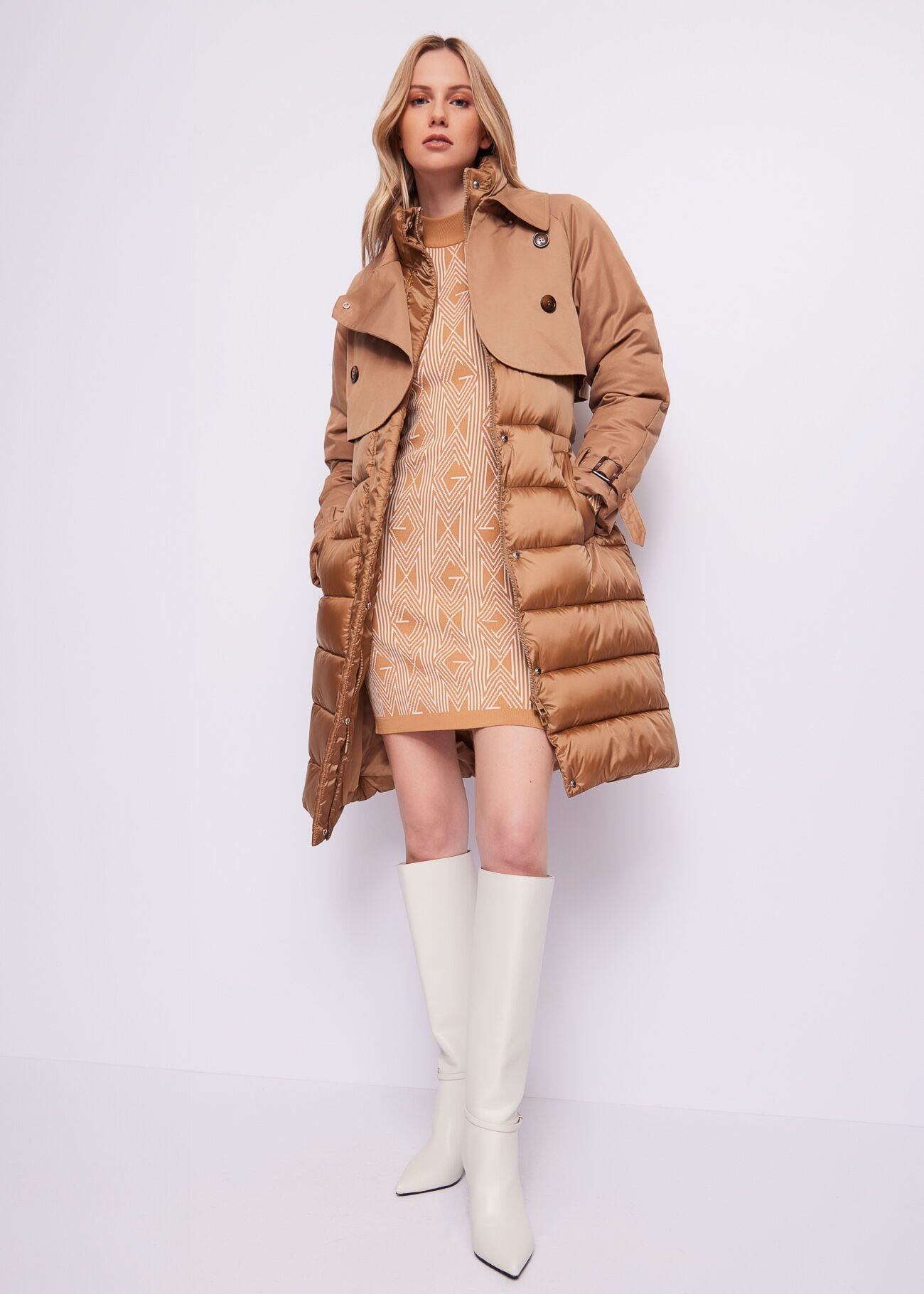 Quilted nylon down jacket