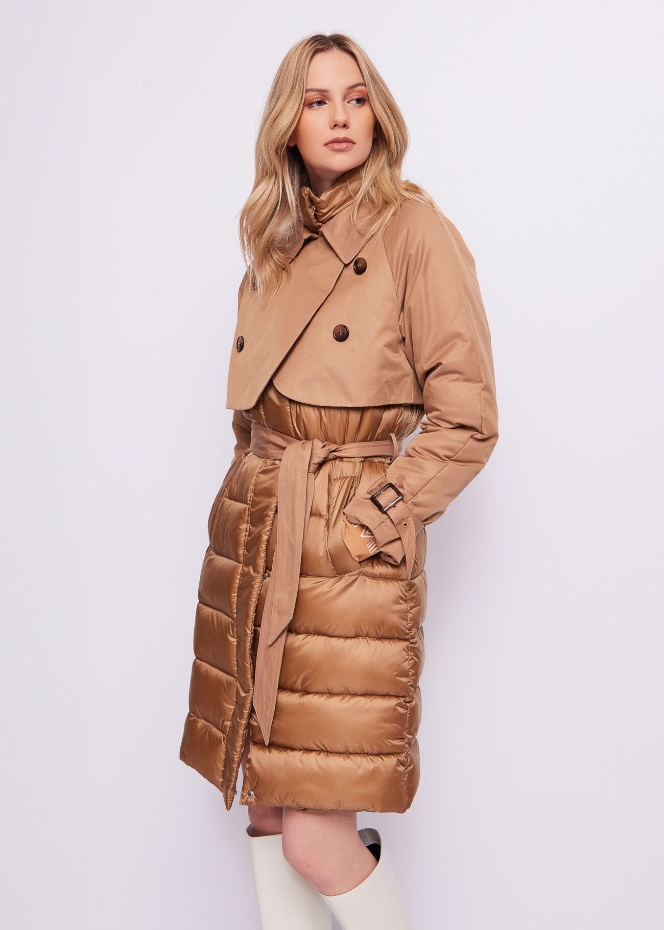 Quilted nylon down jacket