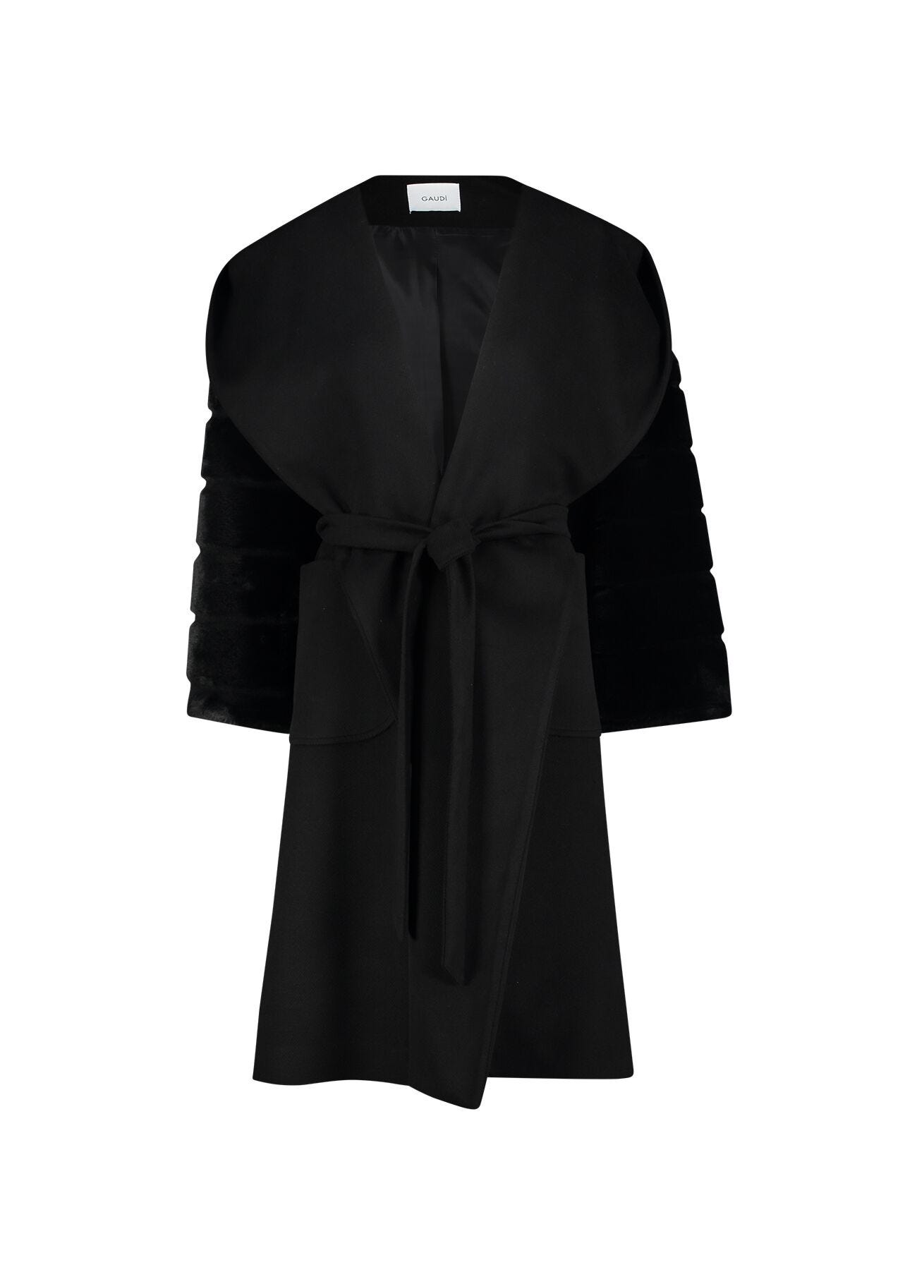 Manteau en drap avec fourrure synthétique