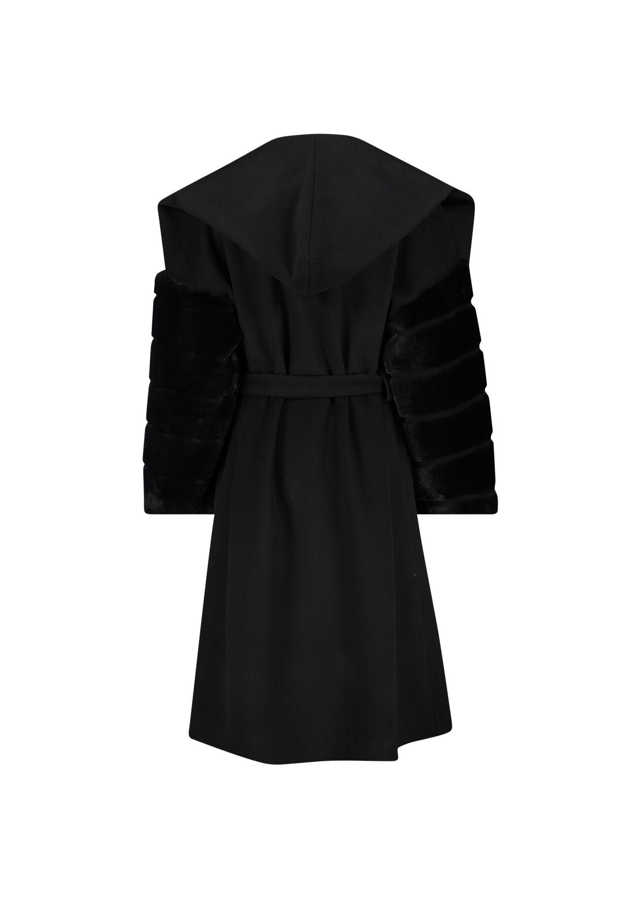 Manteau en drap avec fourrure synthétique