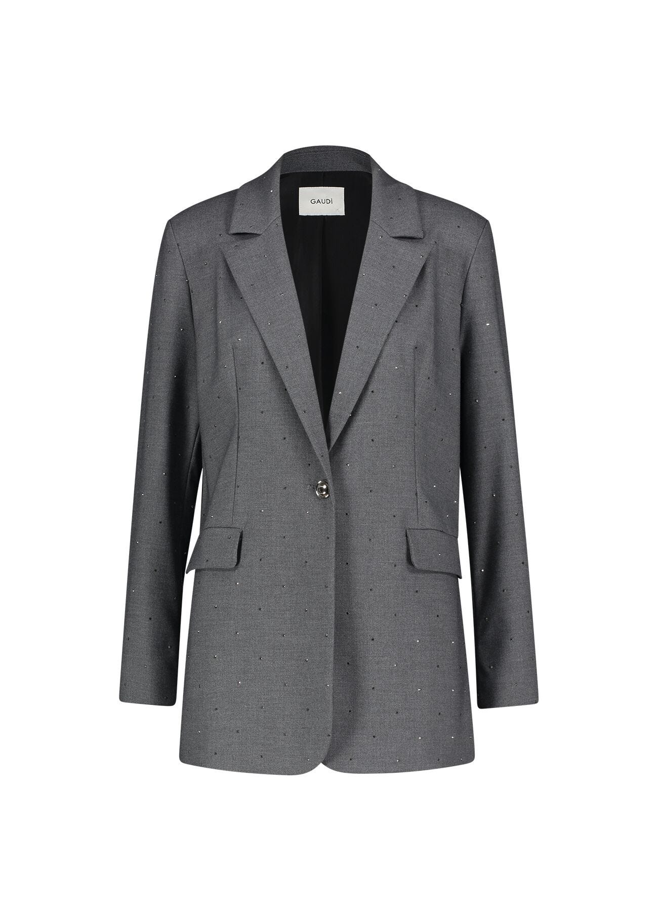 Grey coat with rhinestones