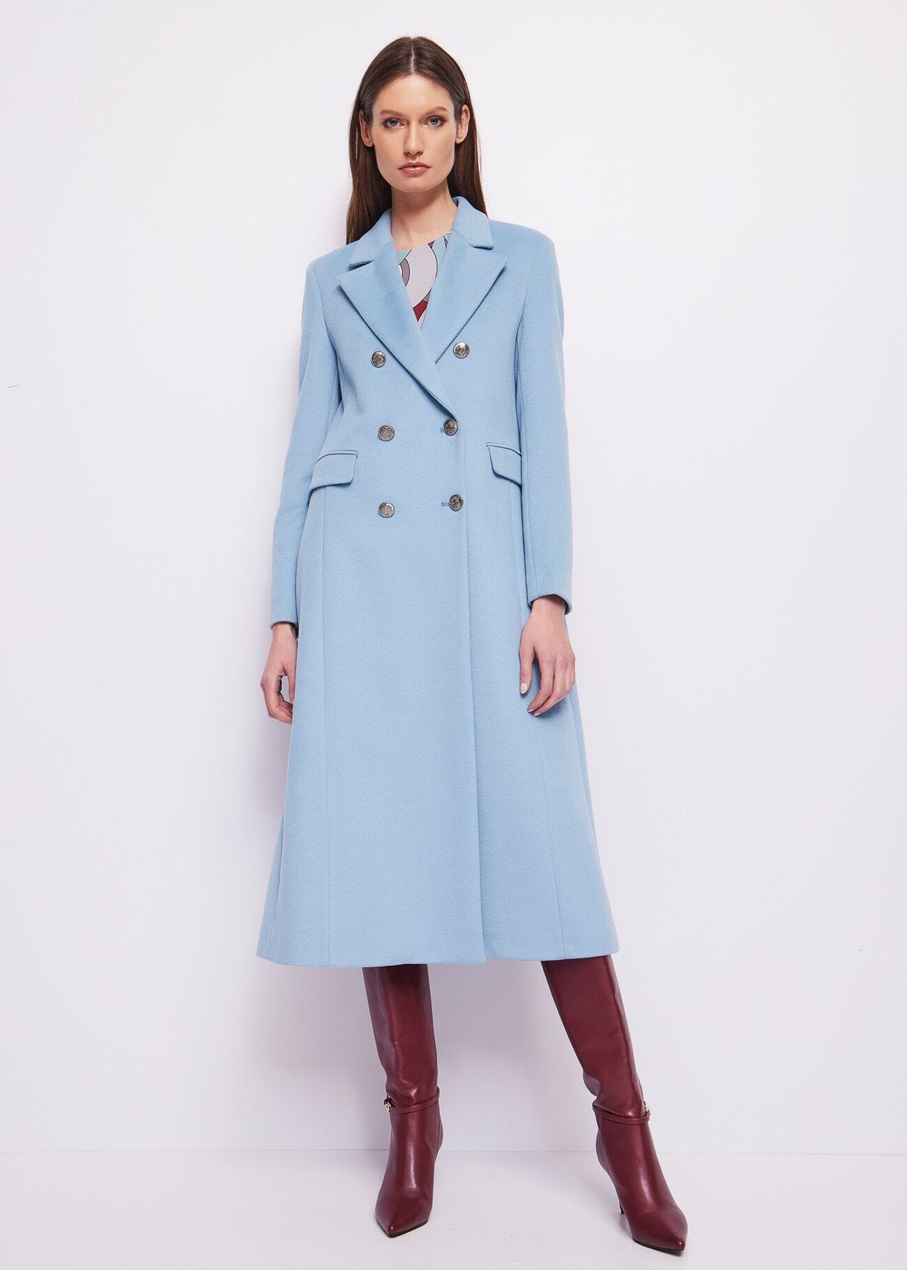 Blue doublebreasted coat