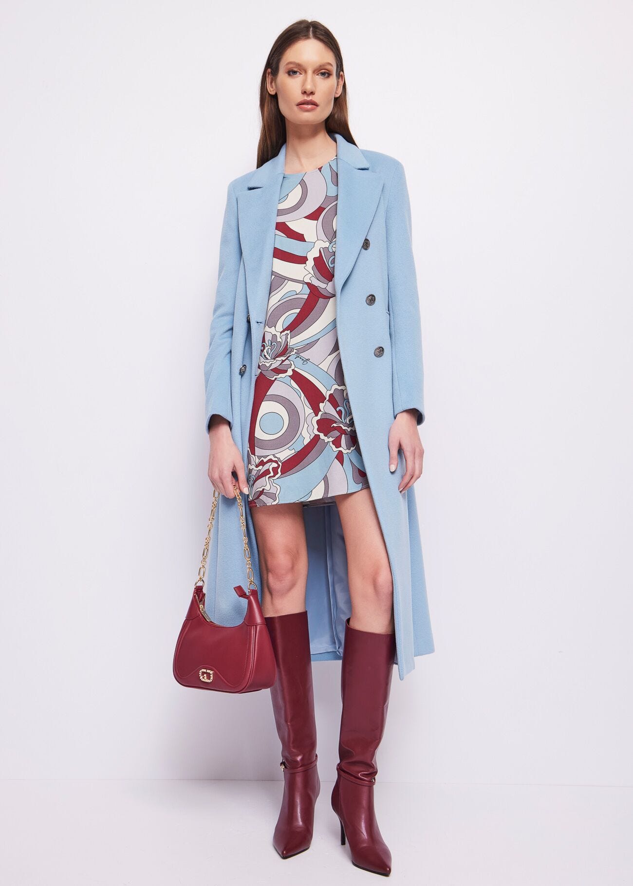Blue doublebreasted coat