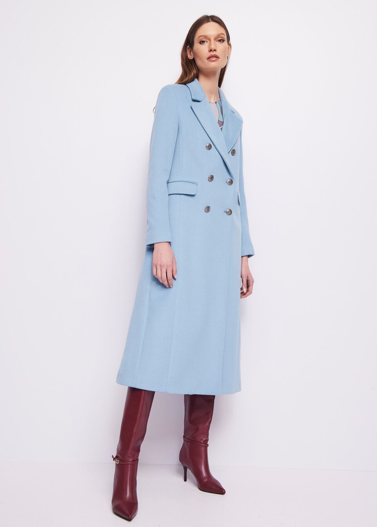 Blue doublebreasted coat