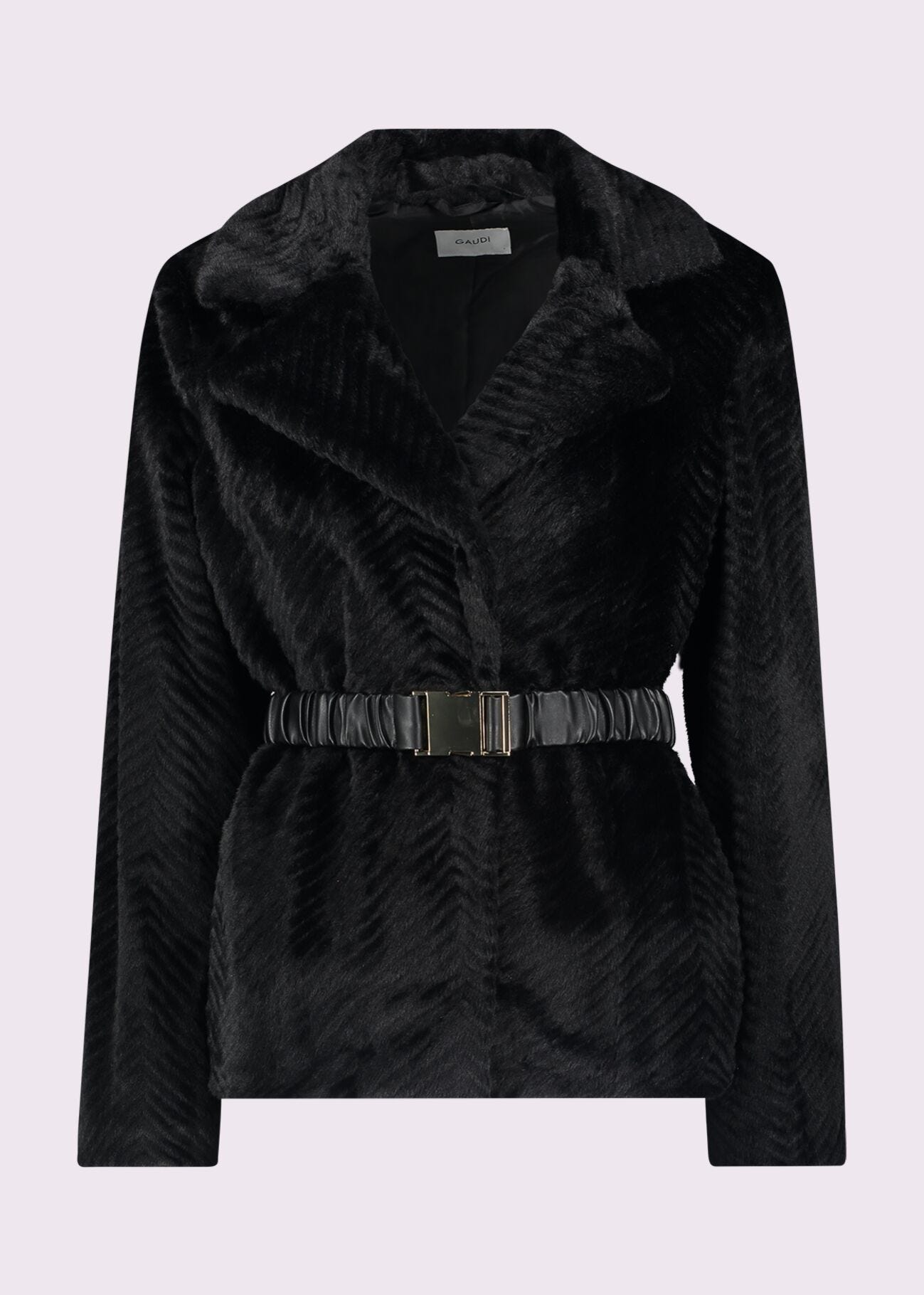Blazer noir en fourrure synthétique