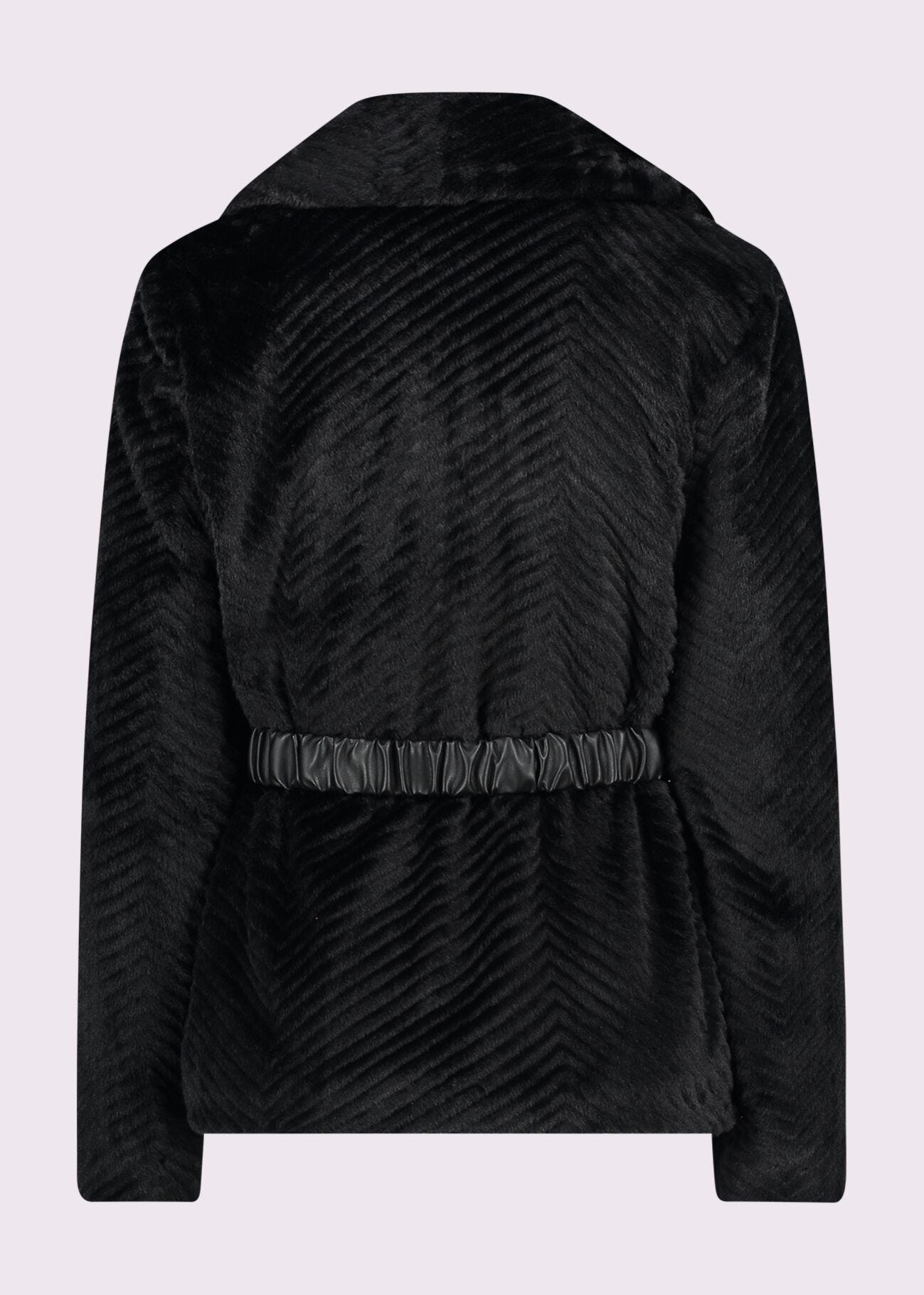 Blazer noir en fourrure synthétique