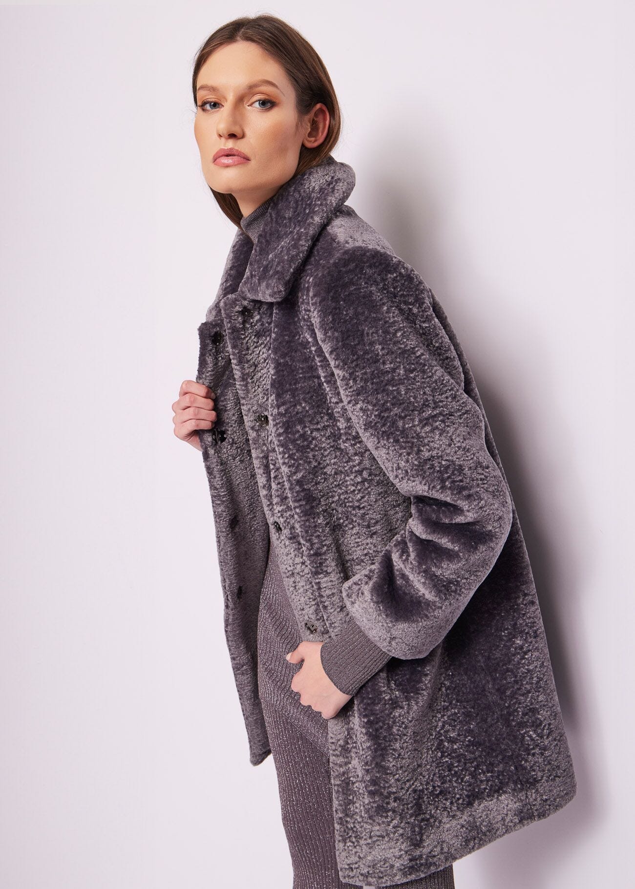 Cappotto in pelliccia sintetica