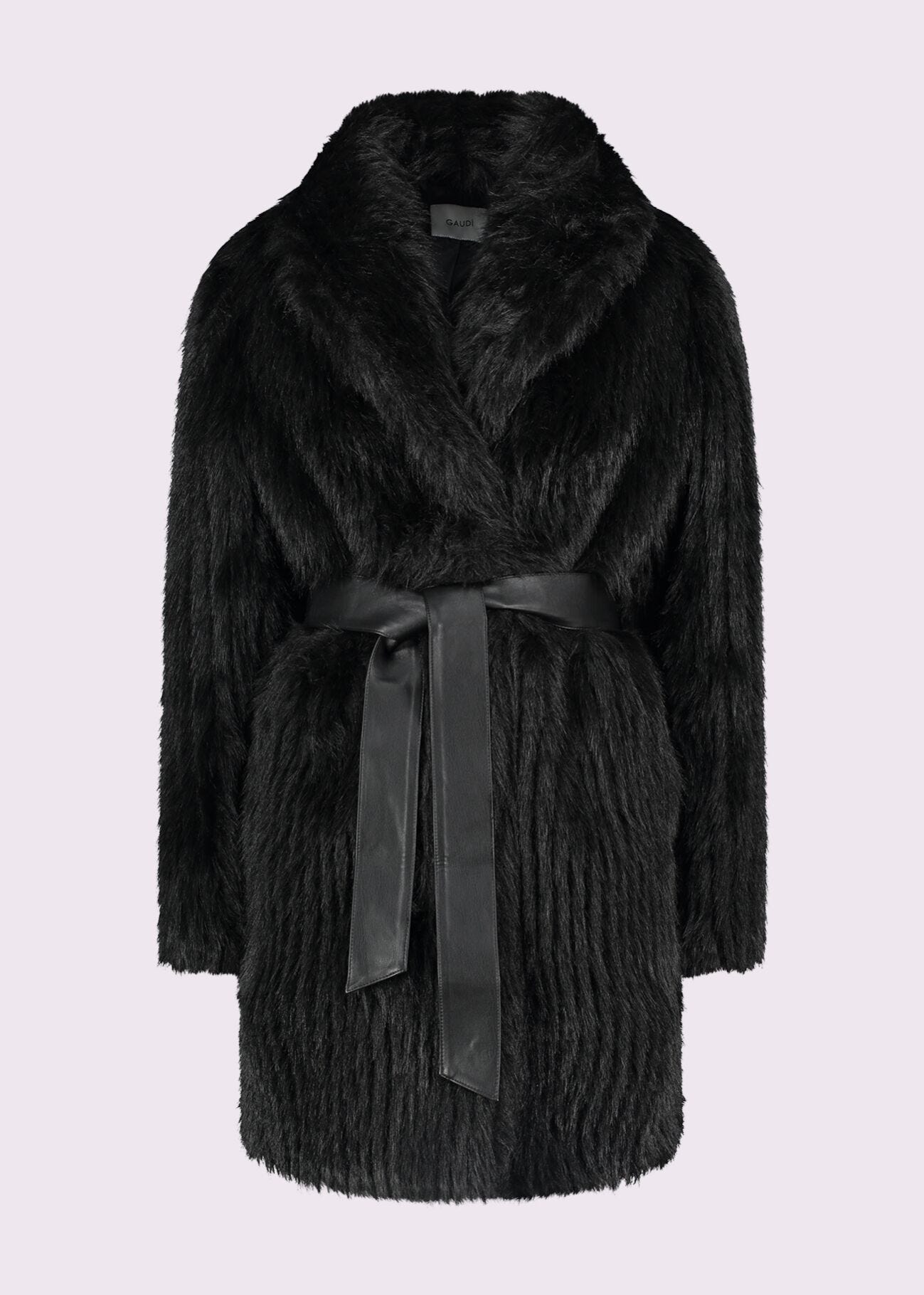Manteau en fourrure synthétique noire
