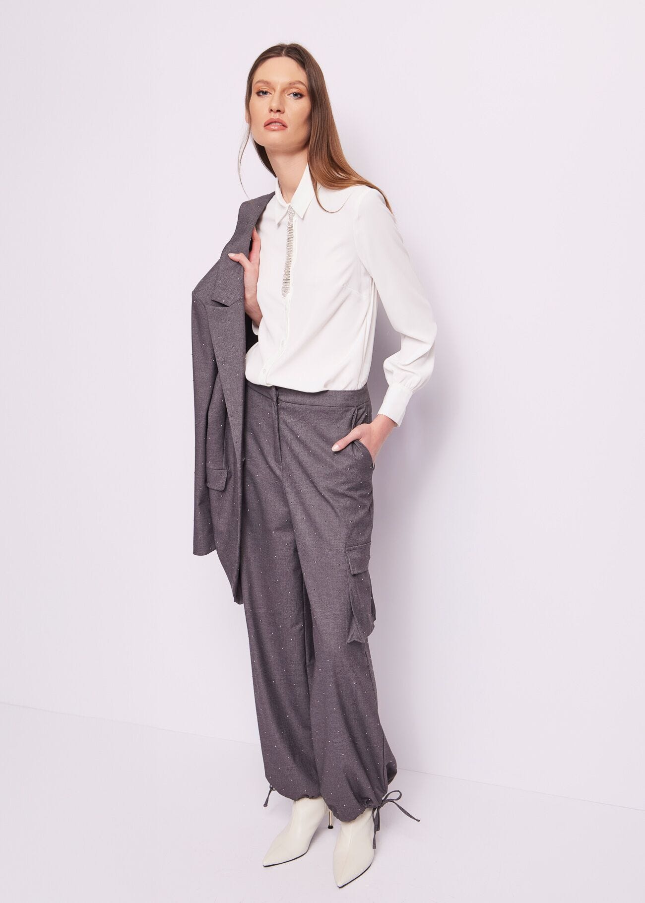 Chemise blanche en crêpe de Chine