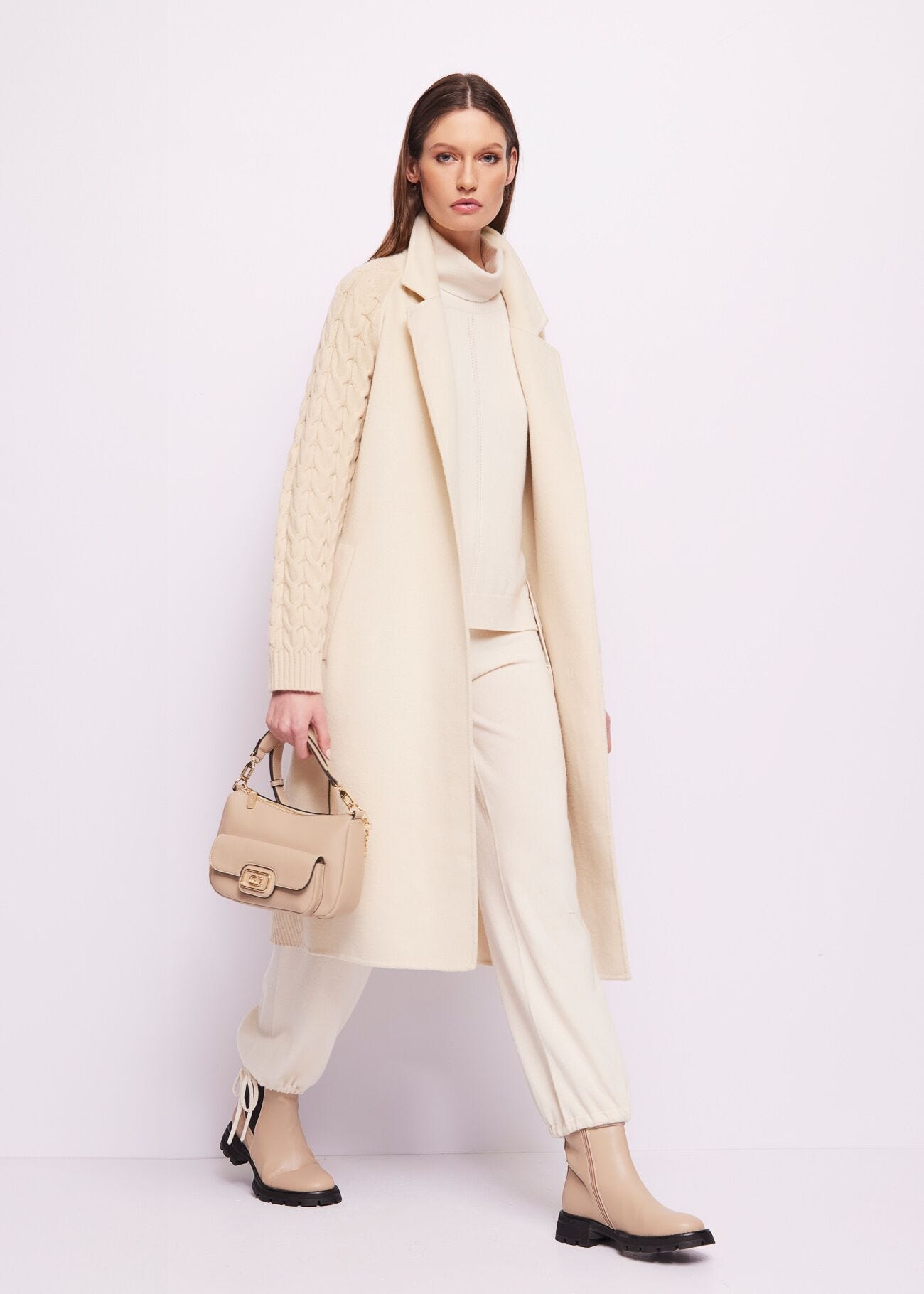 Pull blanc en laine et cachemire