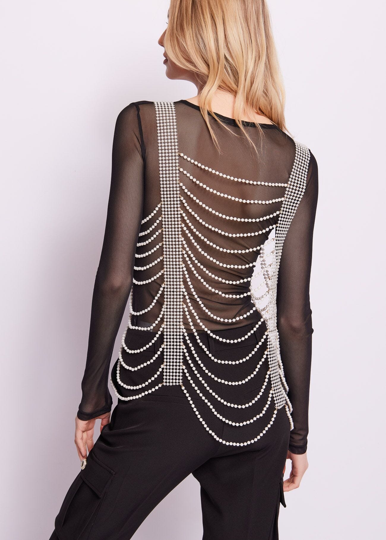 Tulle tshirt with beads