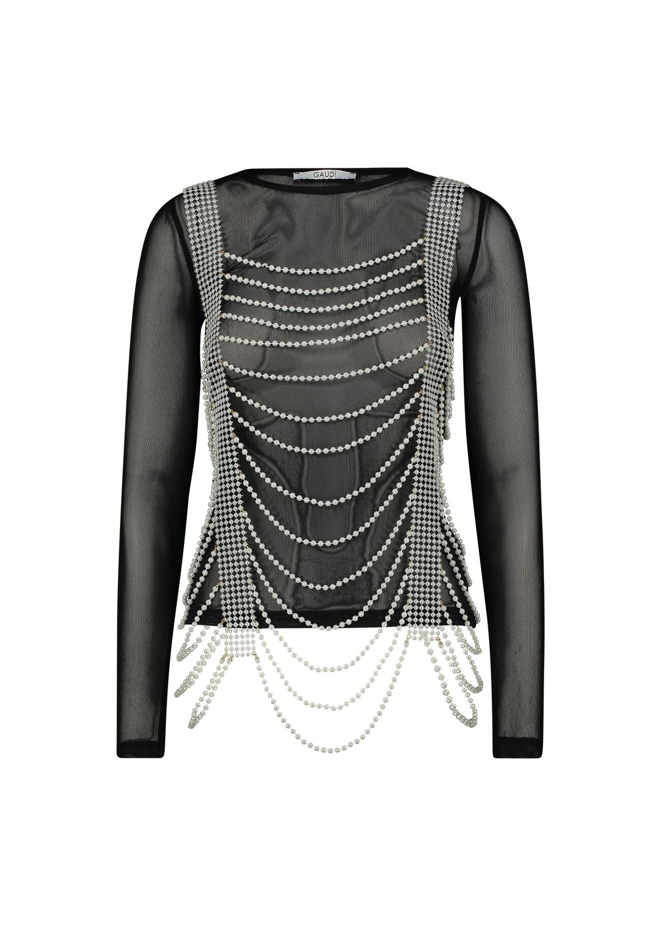 Tulle tshirt with beads