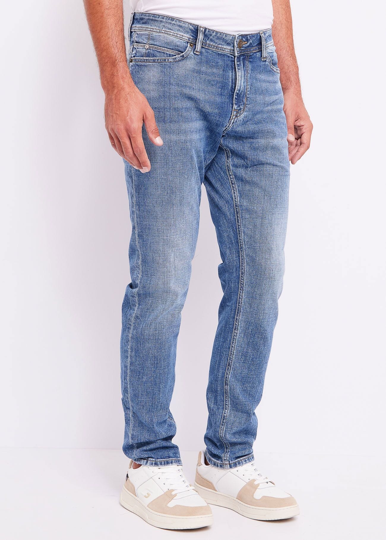 Jeans slim in denim di cotone
