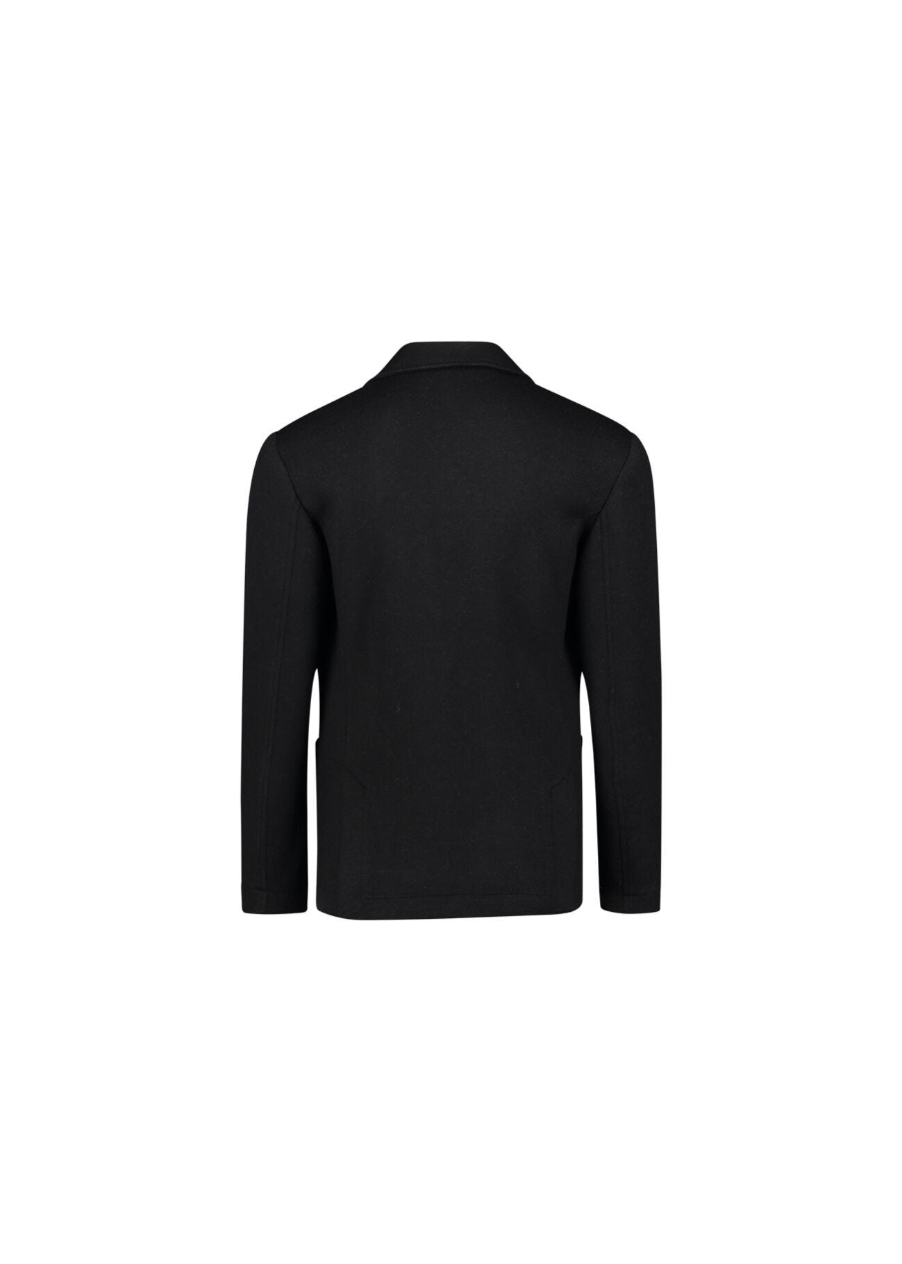 Black singlebreasted knit blazer