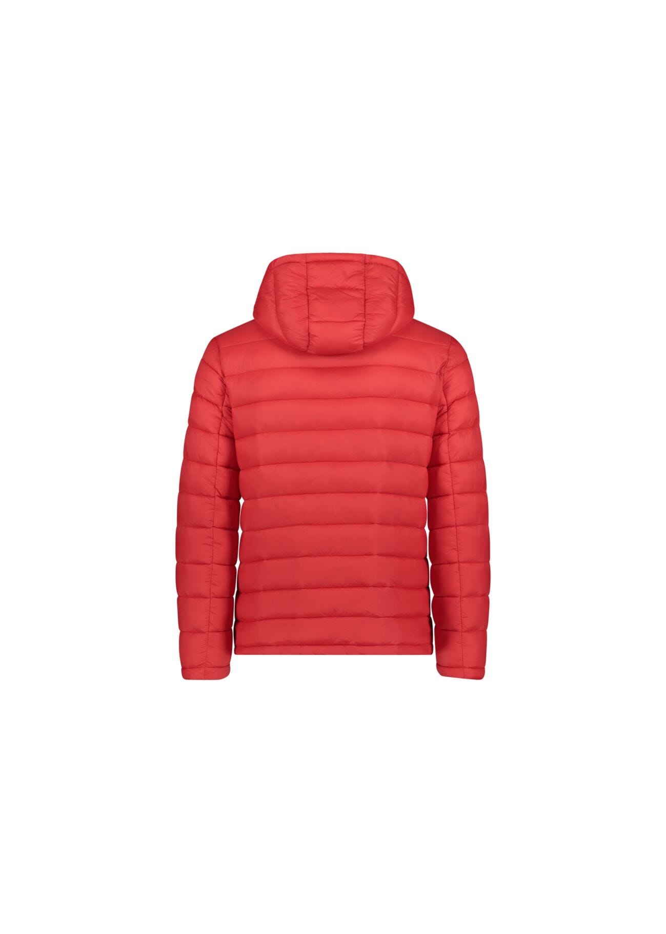 Plumífero rojo de nailon acolchado con pespunte