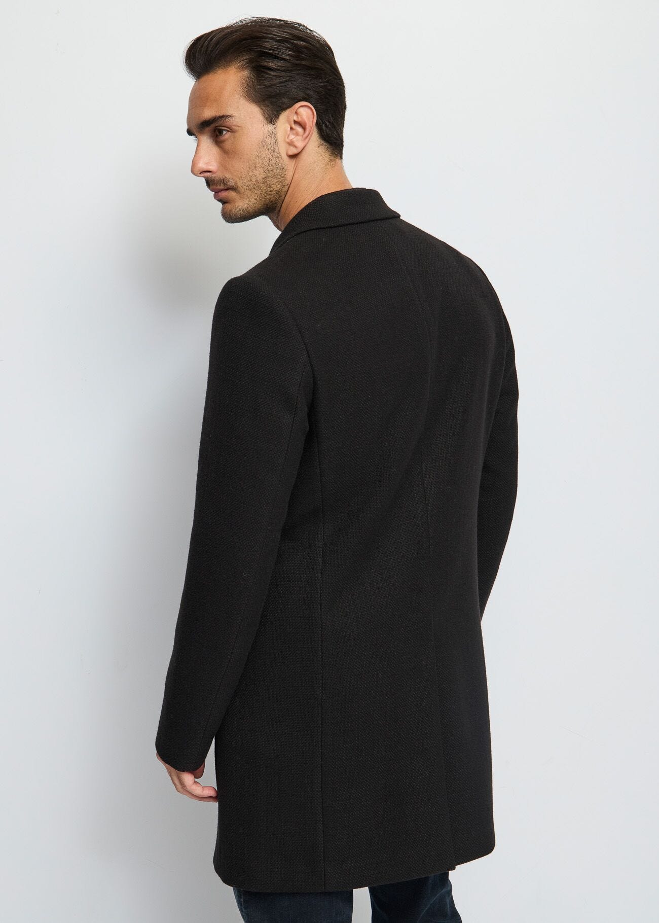 Black coat with buttons