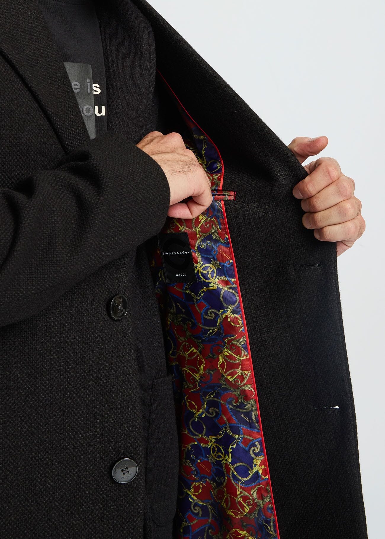 Black coat with buttons
