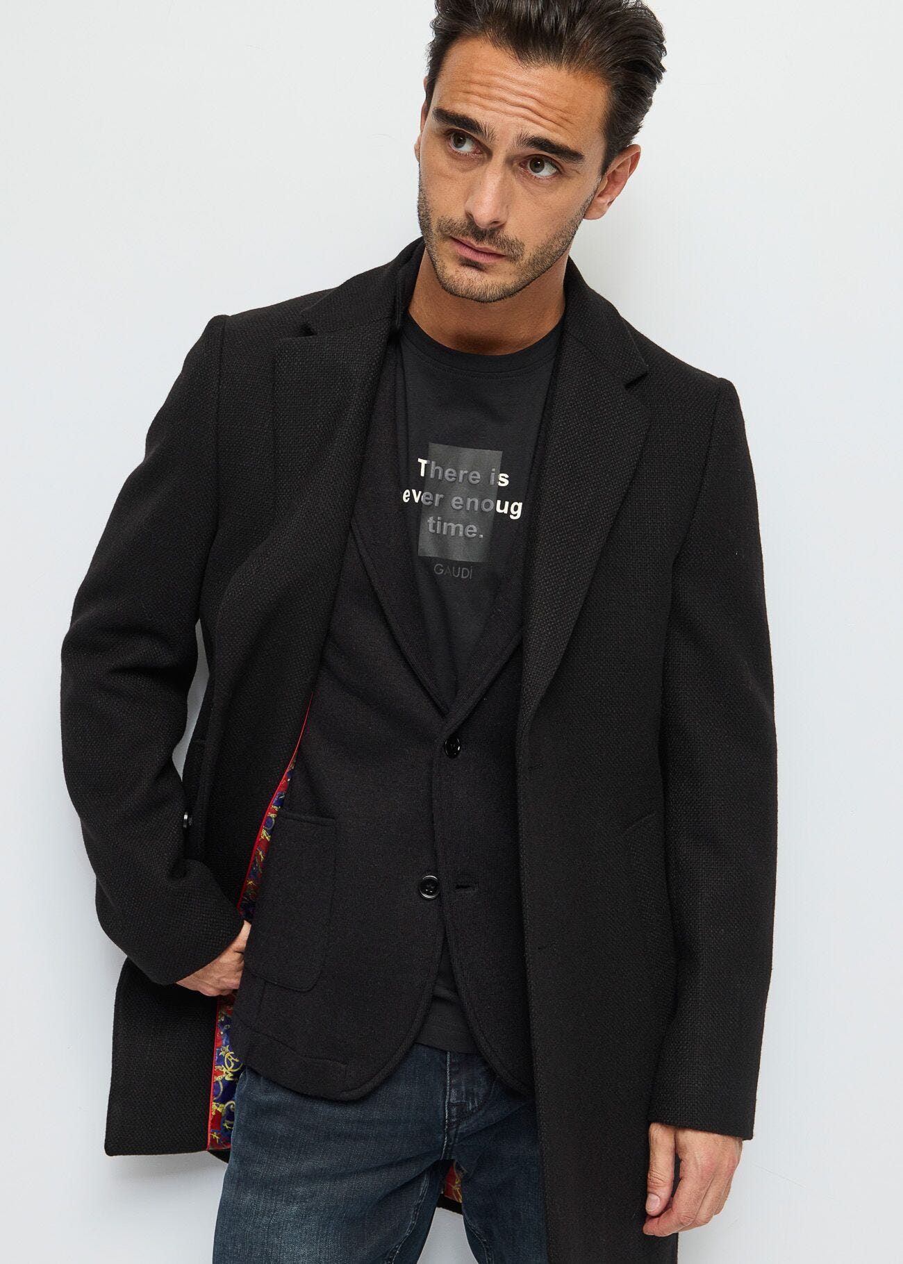 Black coat with buttons