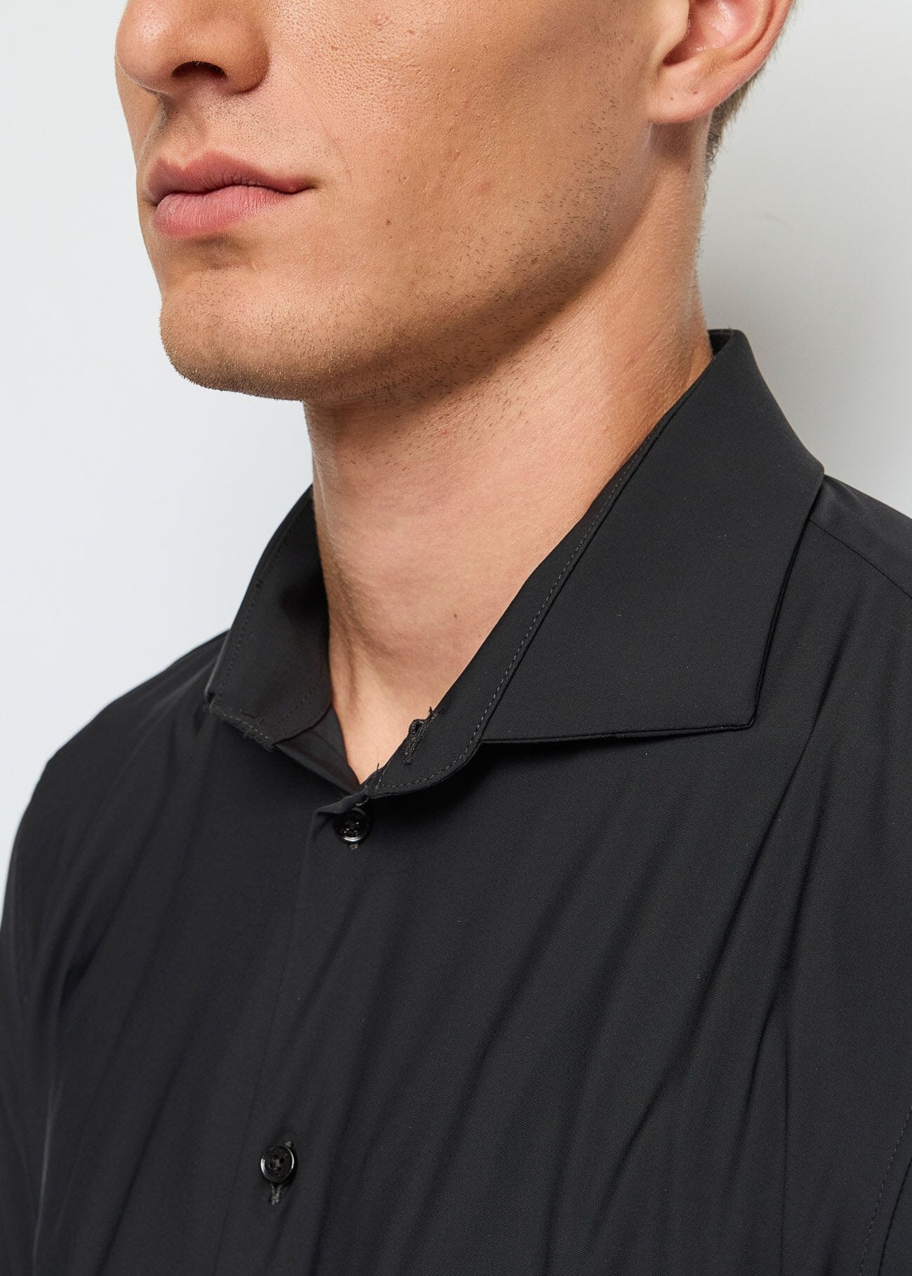 Chemise slim en nylon noir