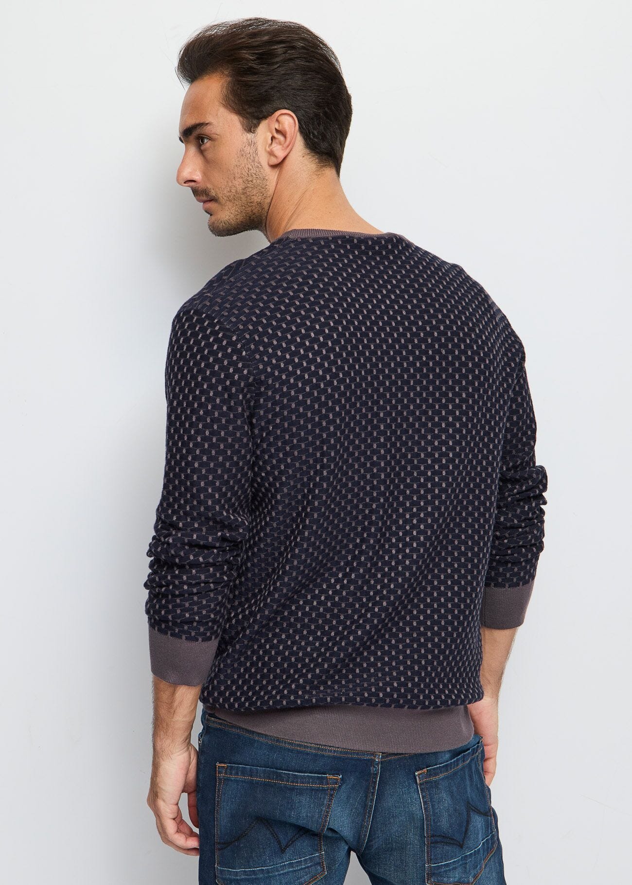 Maglia girocollo blu