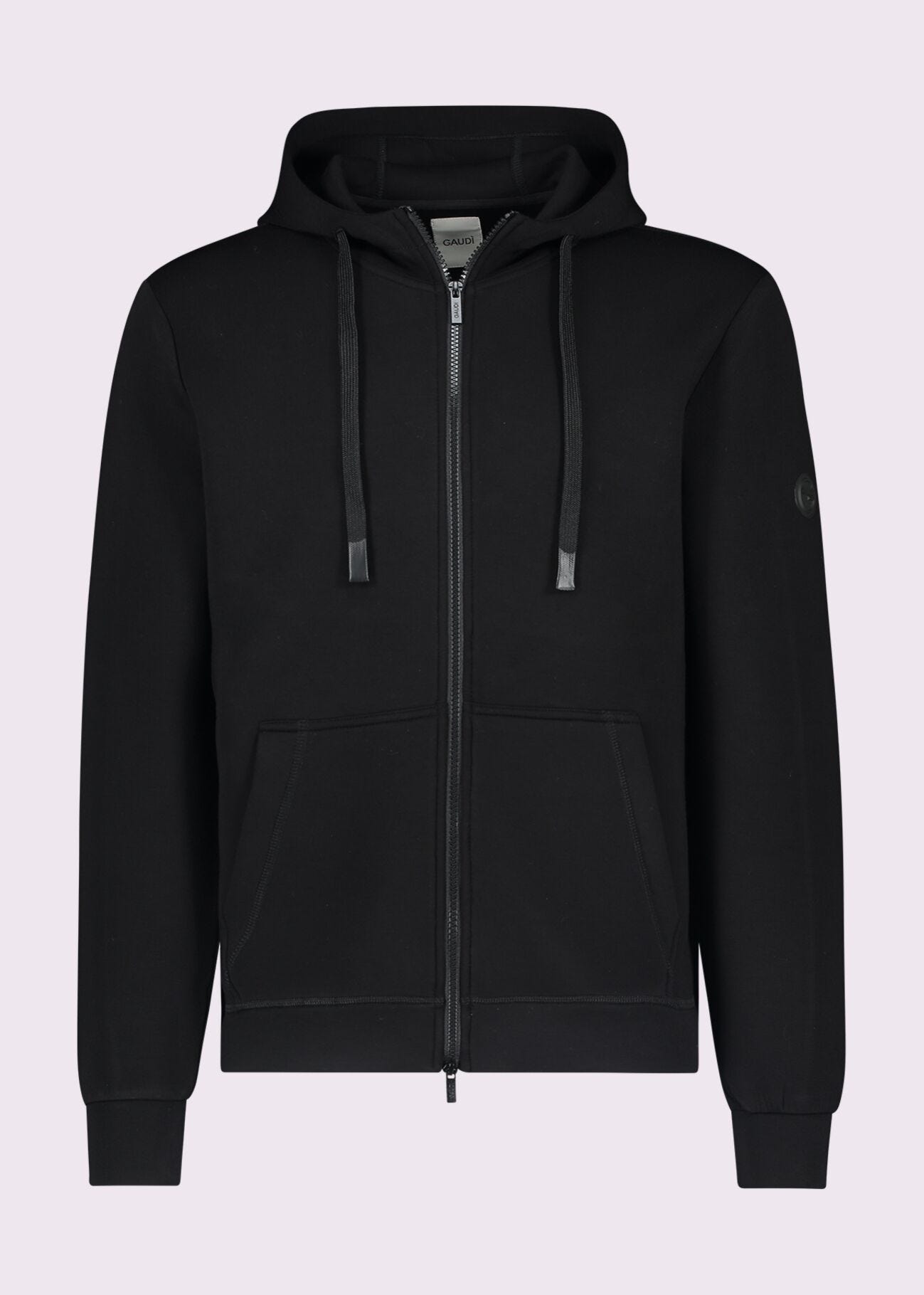 Sweat-shirt noir avec capuche et fermeture éclair