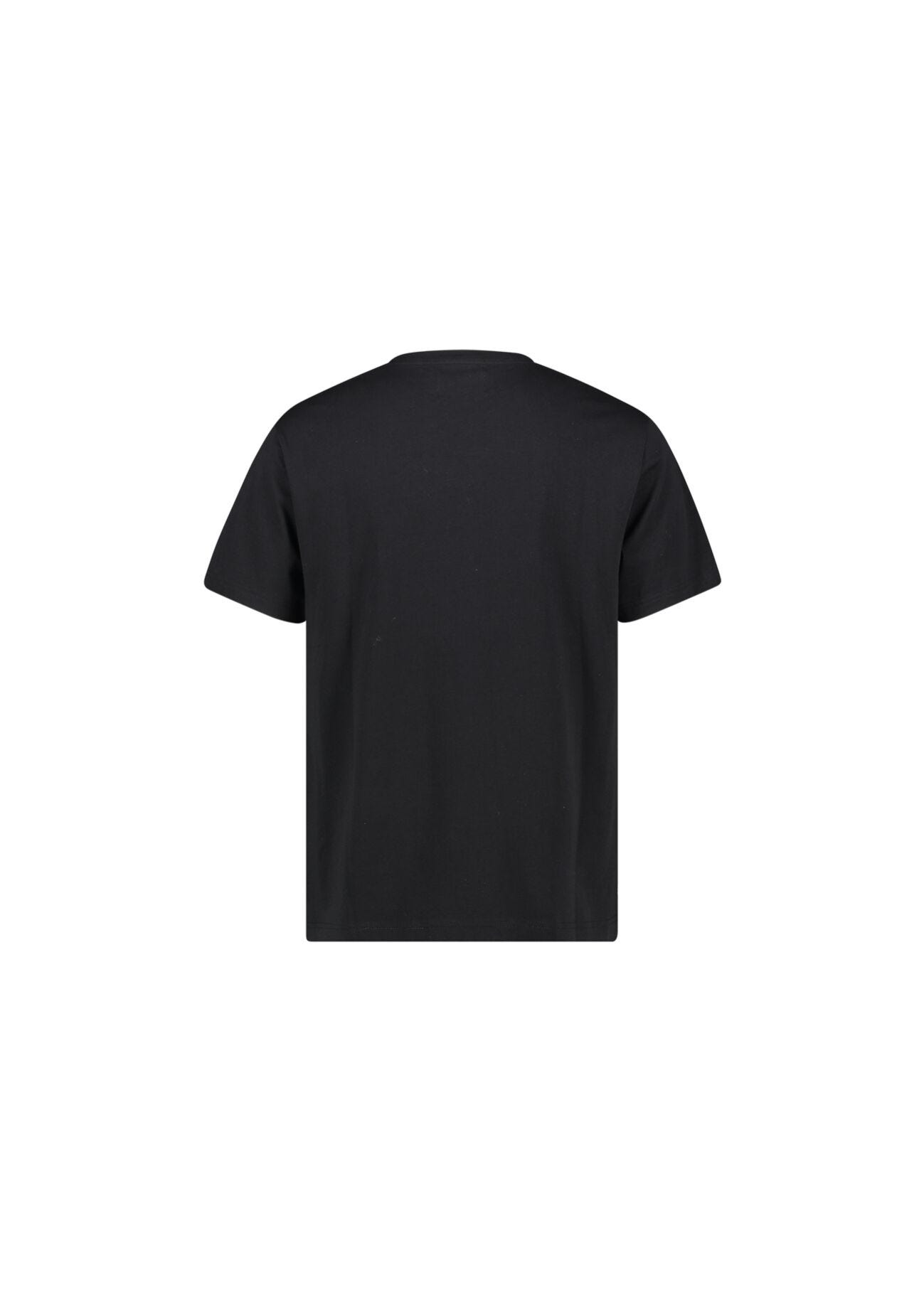 T-shirt nera in cotone con logo