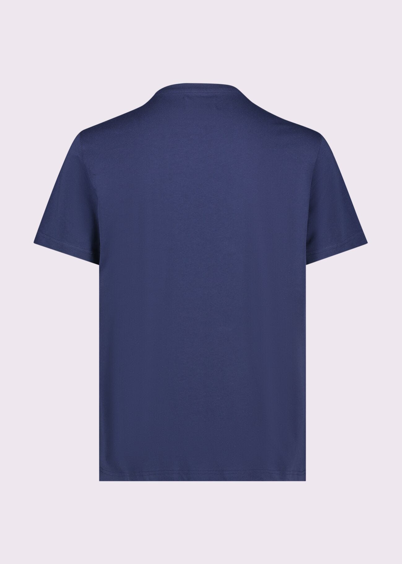 T-shirt blu in cotone con logo