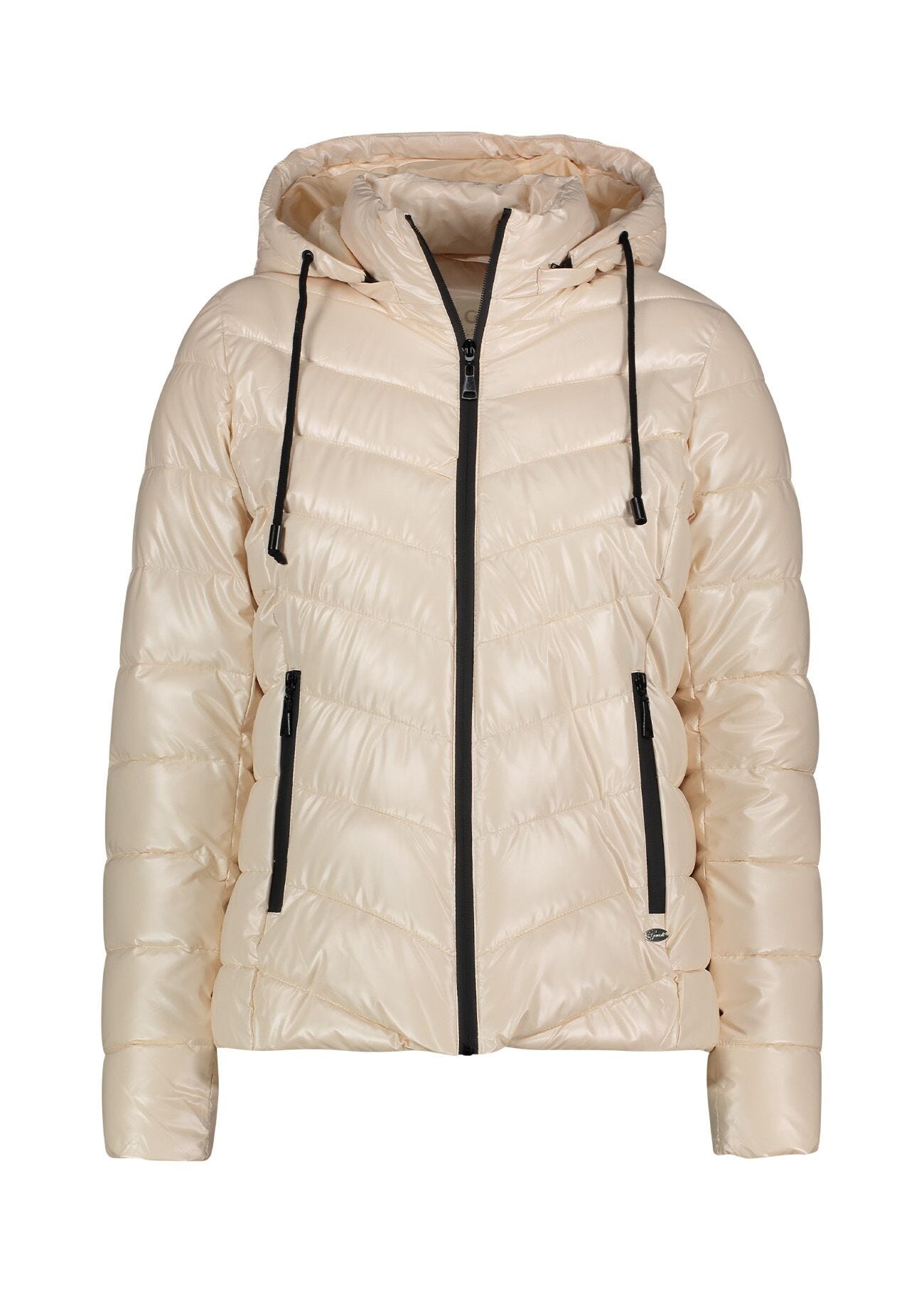 Cropped down jacket with hood