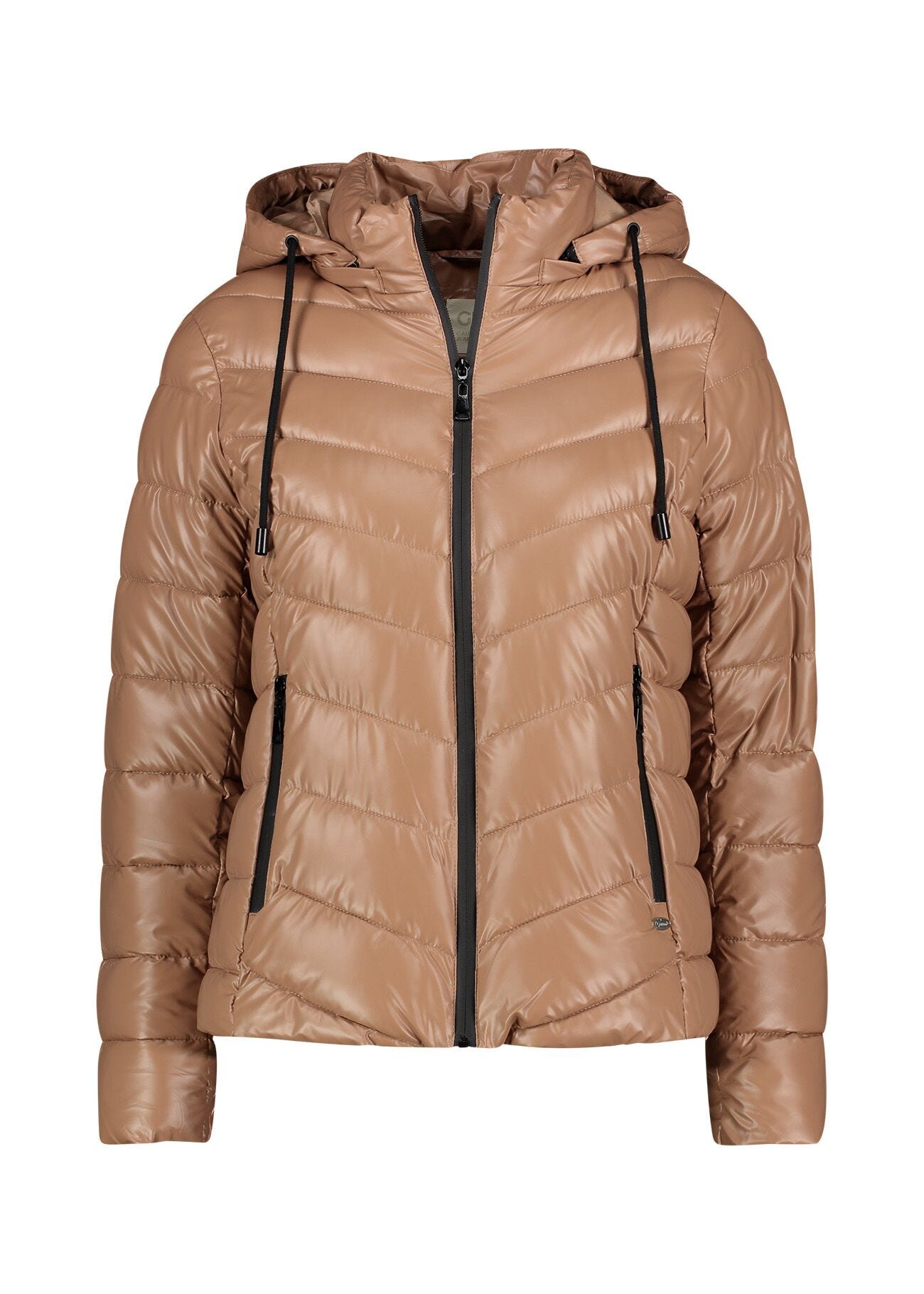 Cropped down jacket with hood