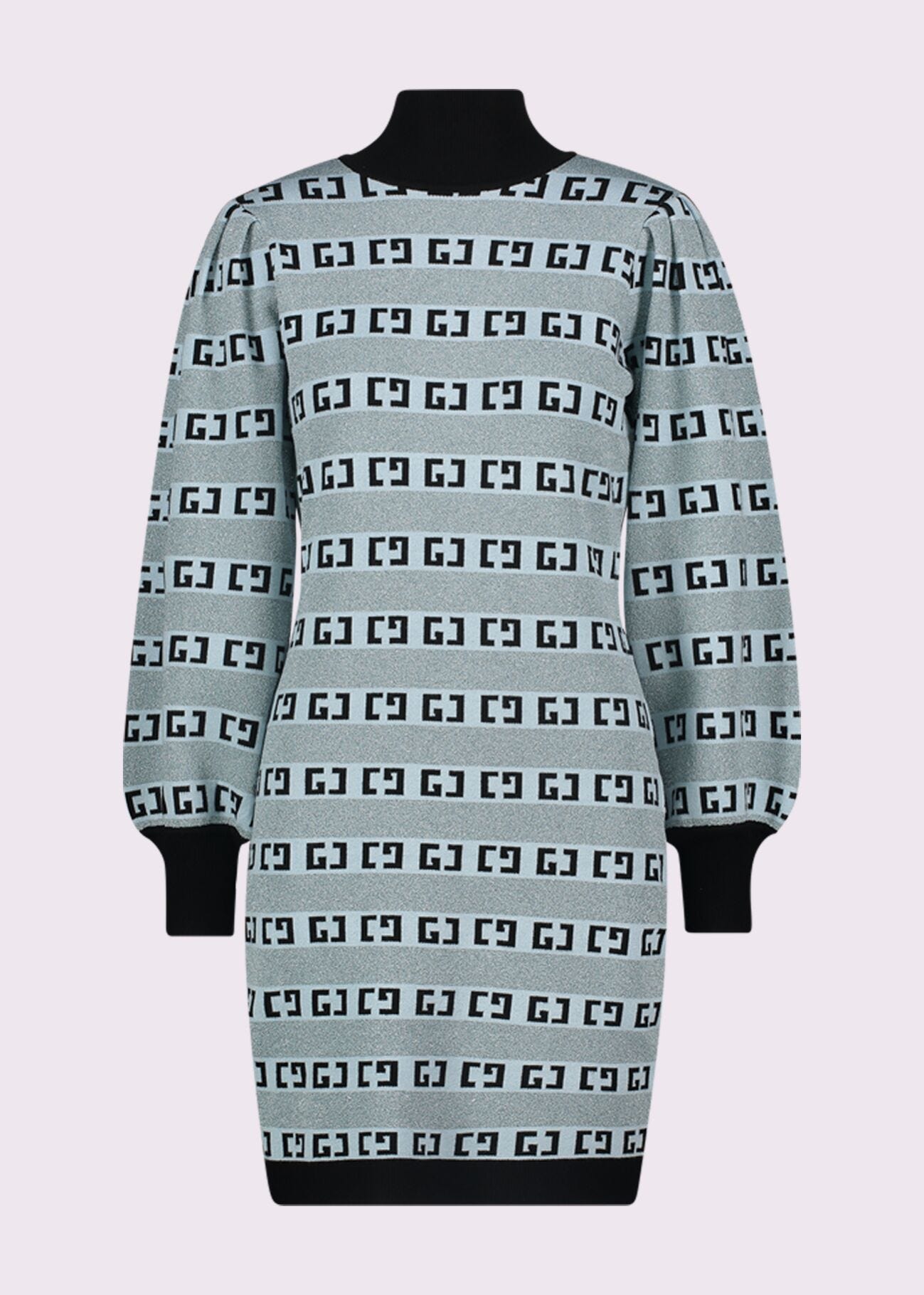 Light blue dress with jacquard logo