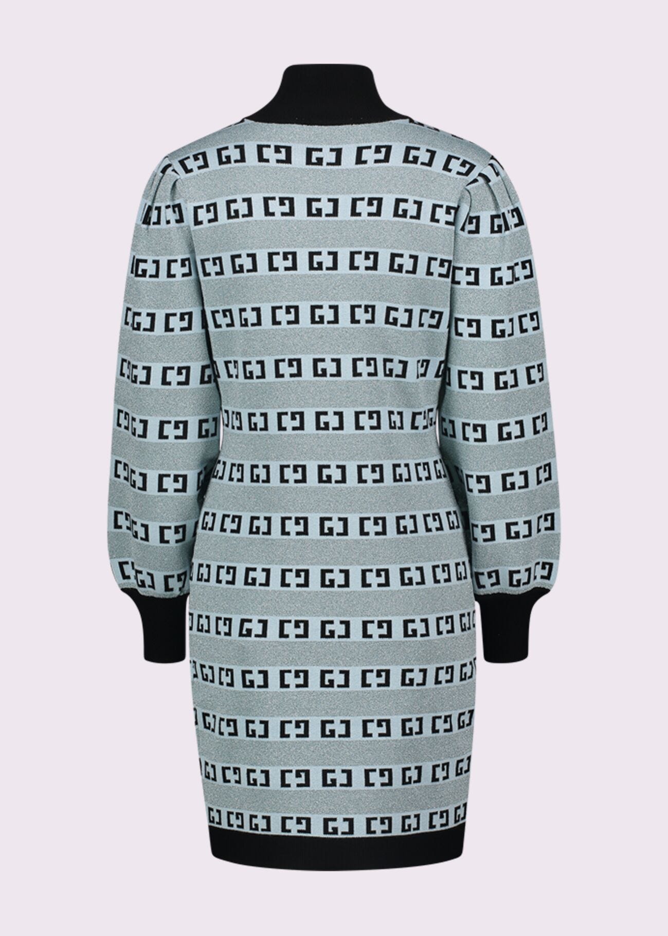 Light blue dress with jacquard logo