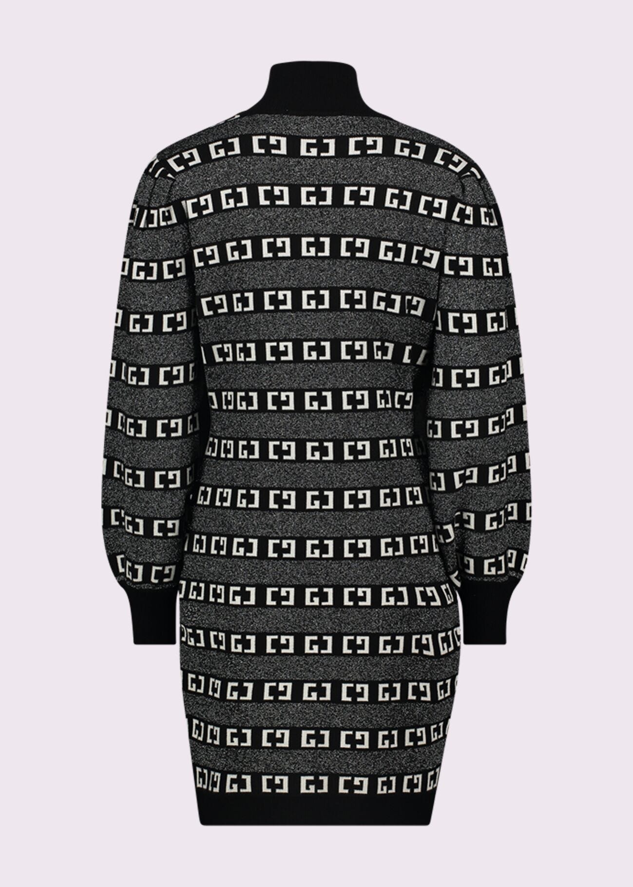 Grey dress with jacquard logo