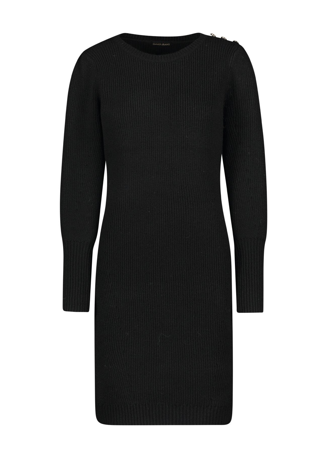 Robe noire en maille côtelée