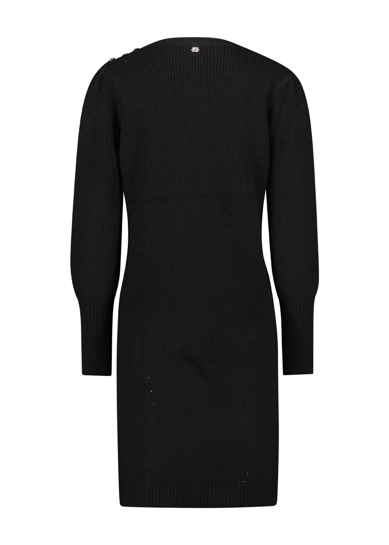 Robe noire en maille côtelée