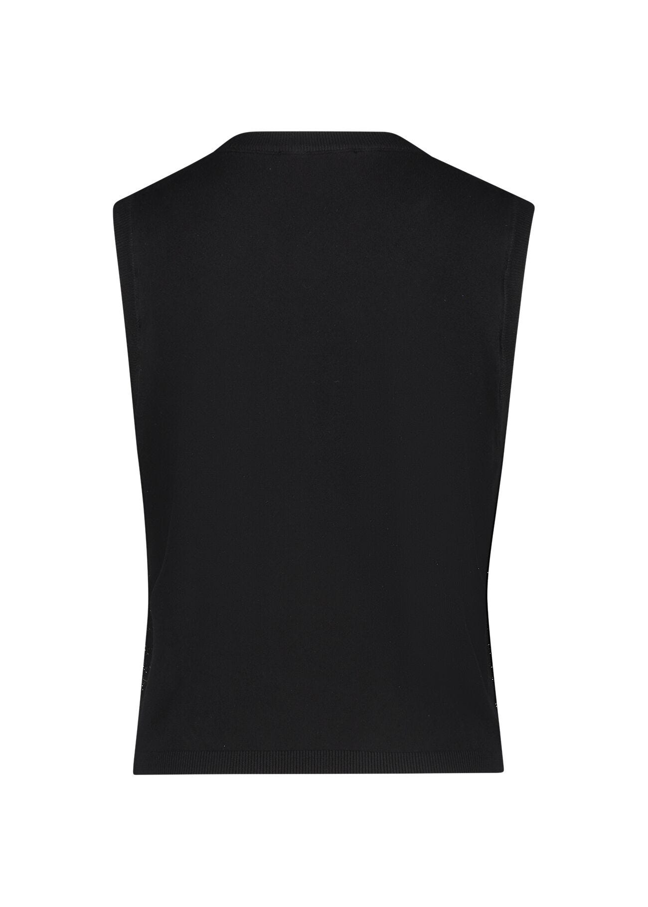 Gilet in maglia con logo e strass