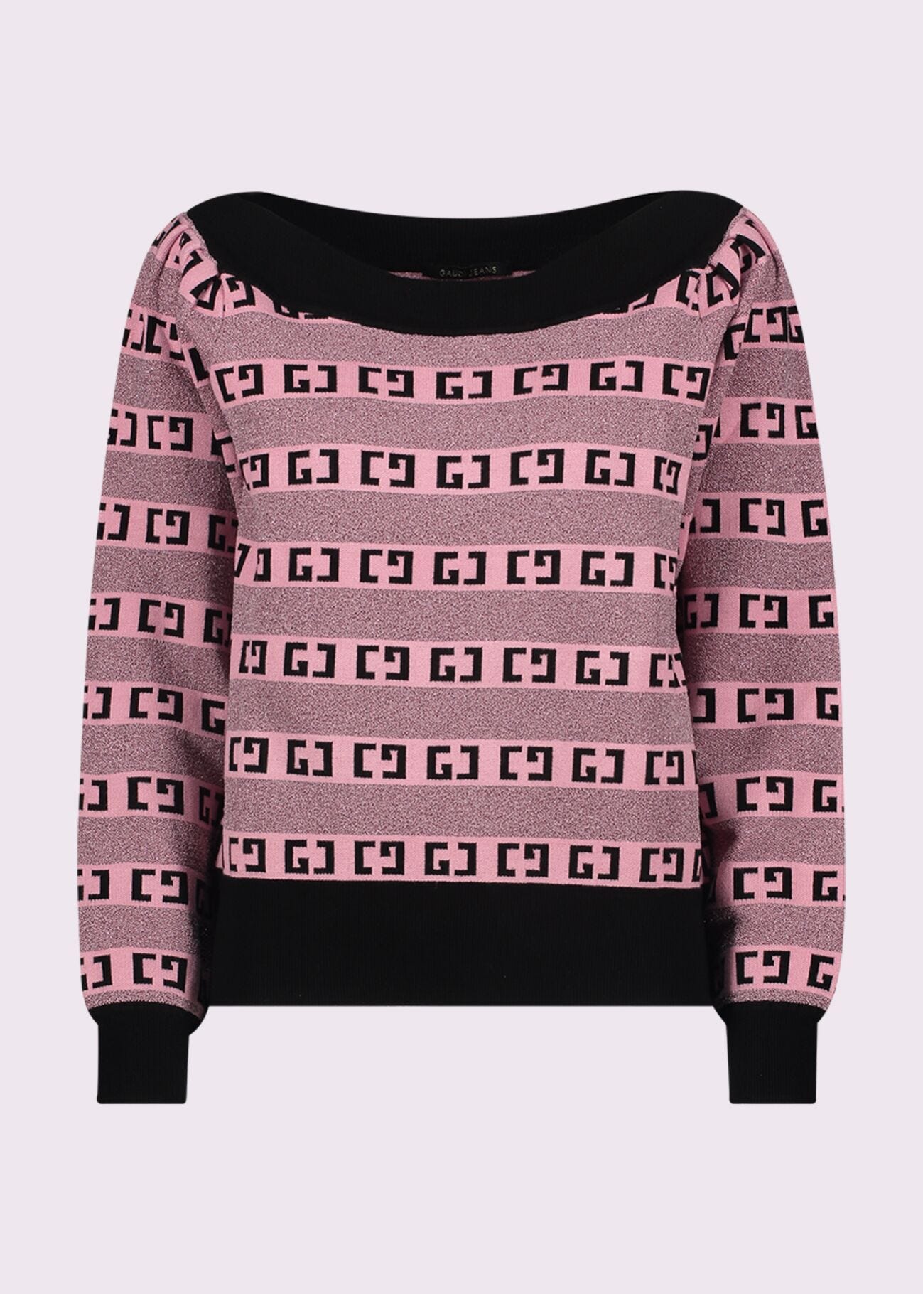 Pink jumper with jacquard logo