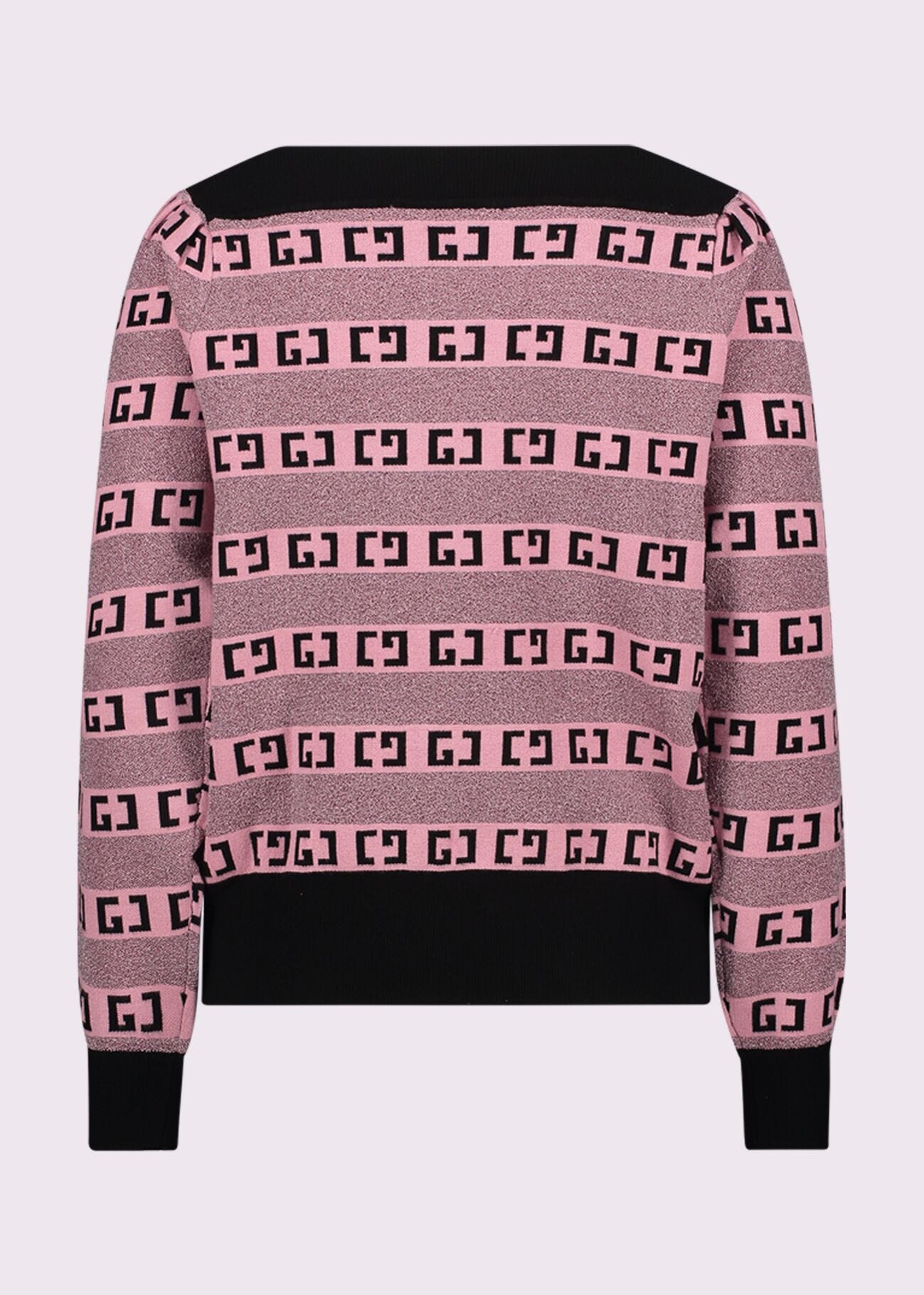Pink jumper with jacquard logo