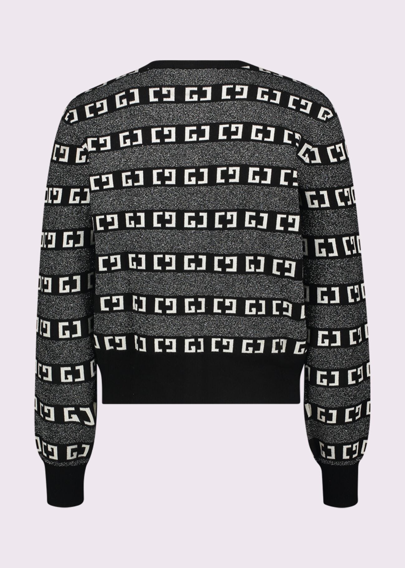 Grey cardigan with jacquard logo