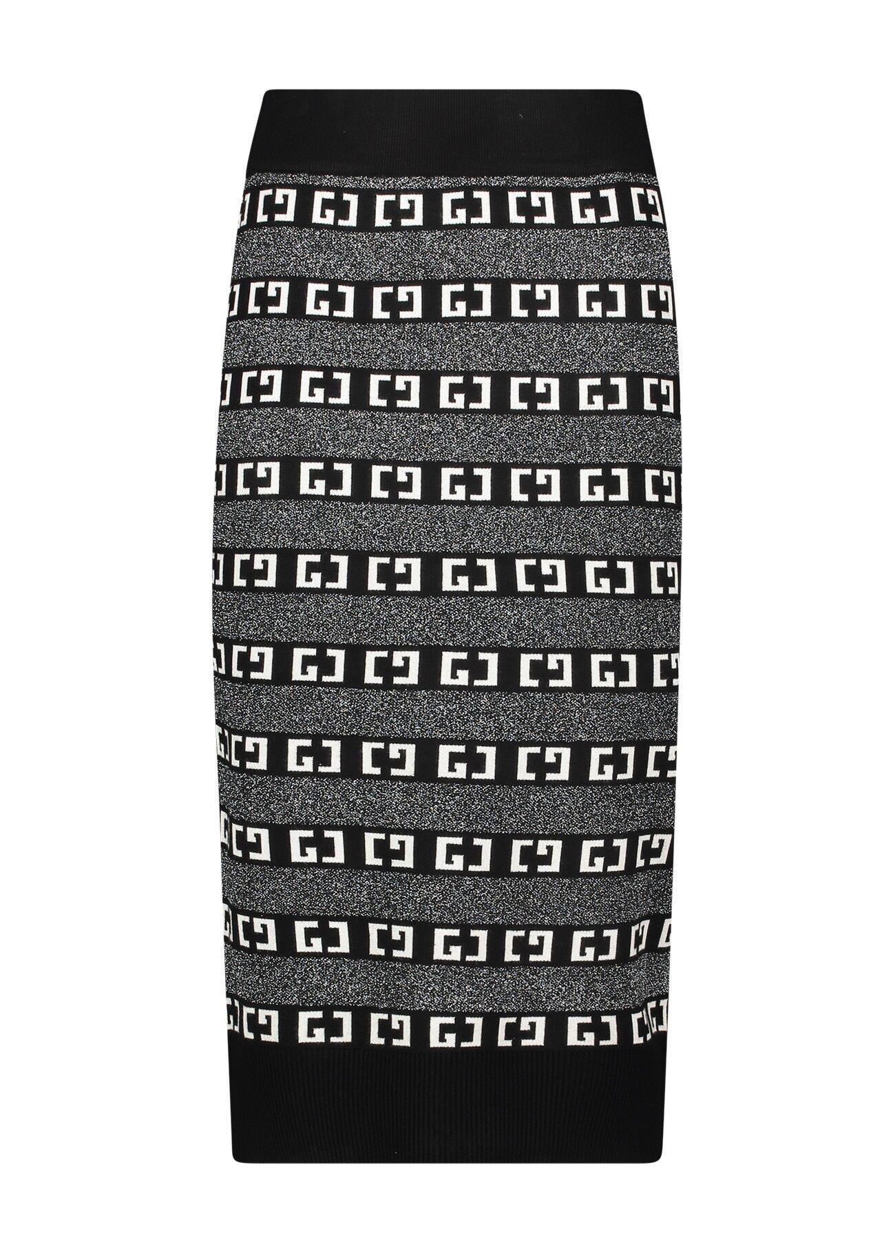 Grey jacquard logo skirt