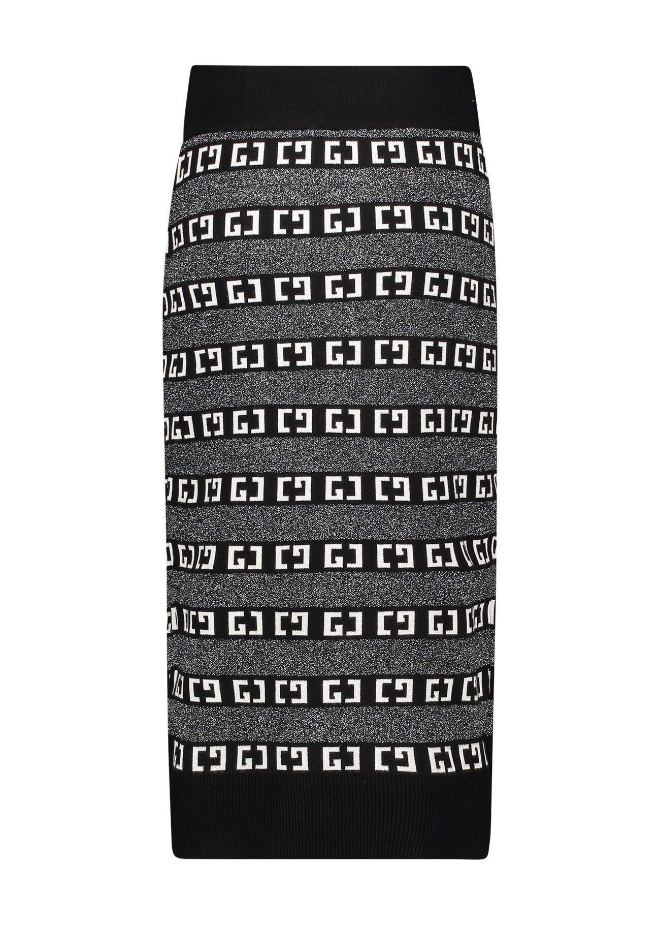 Grey jacquard logo skirt